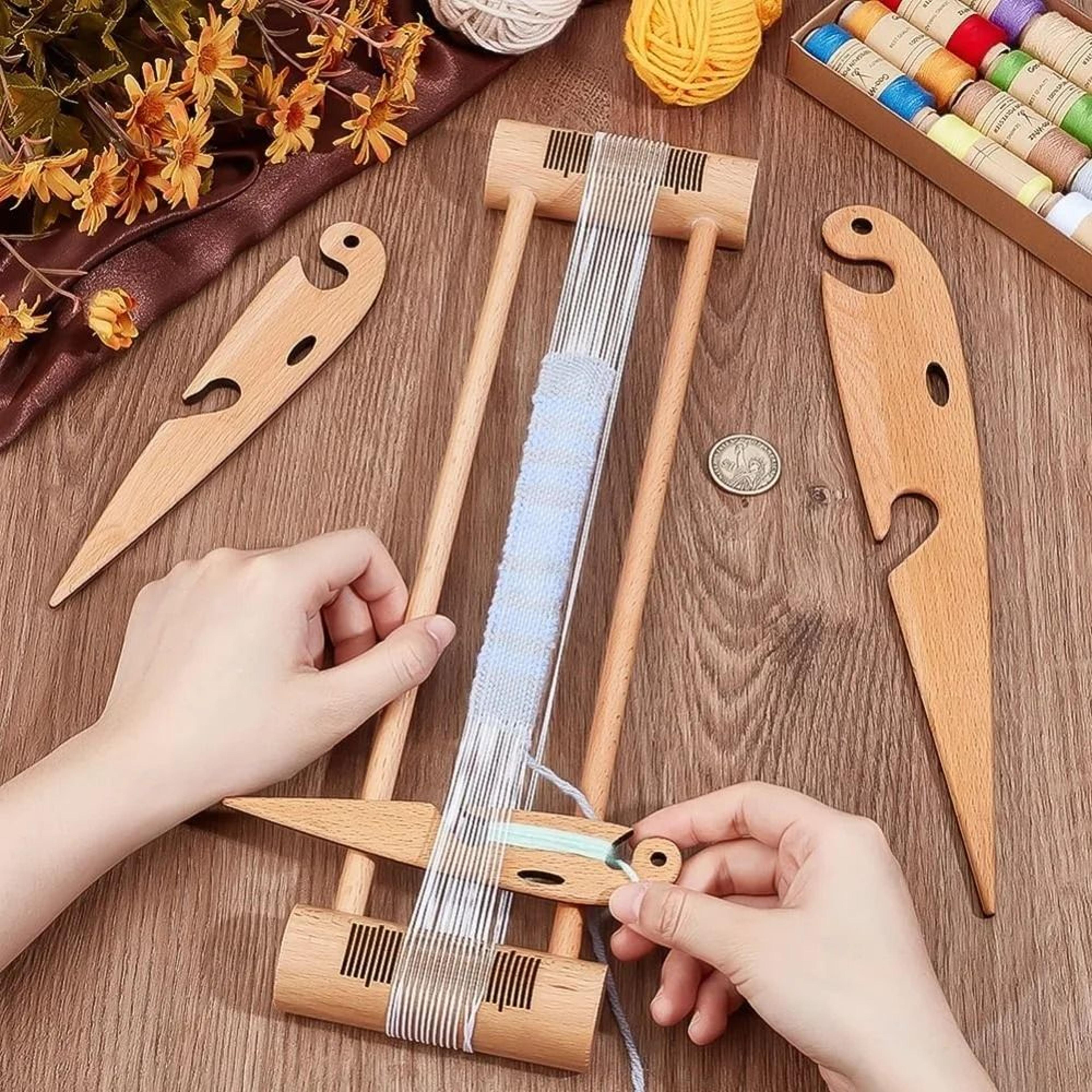 3 piece beech wood weaving shuttle set for tapestry loom handcrafts and diy weaving