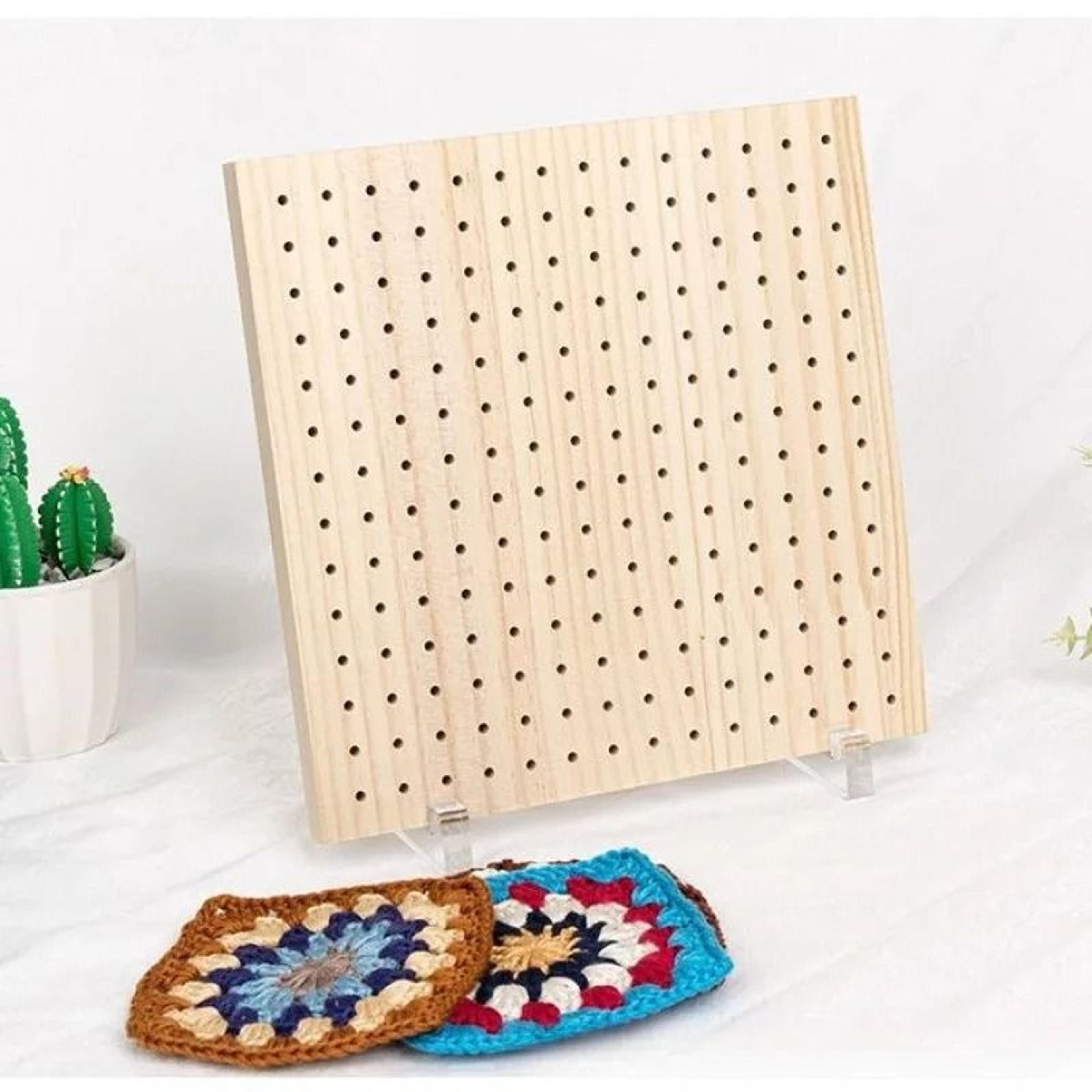 Wooden Crochet Blocking Board Grid Plate With Stainless Steel Pins For Square Knitting And Weaving 4