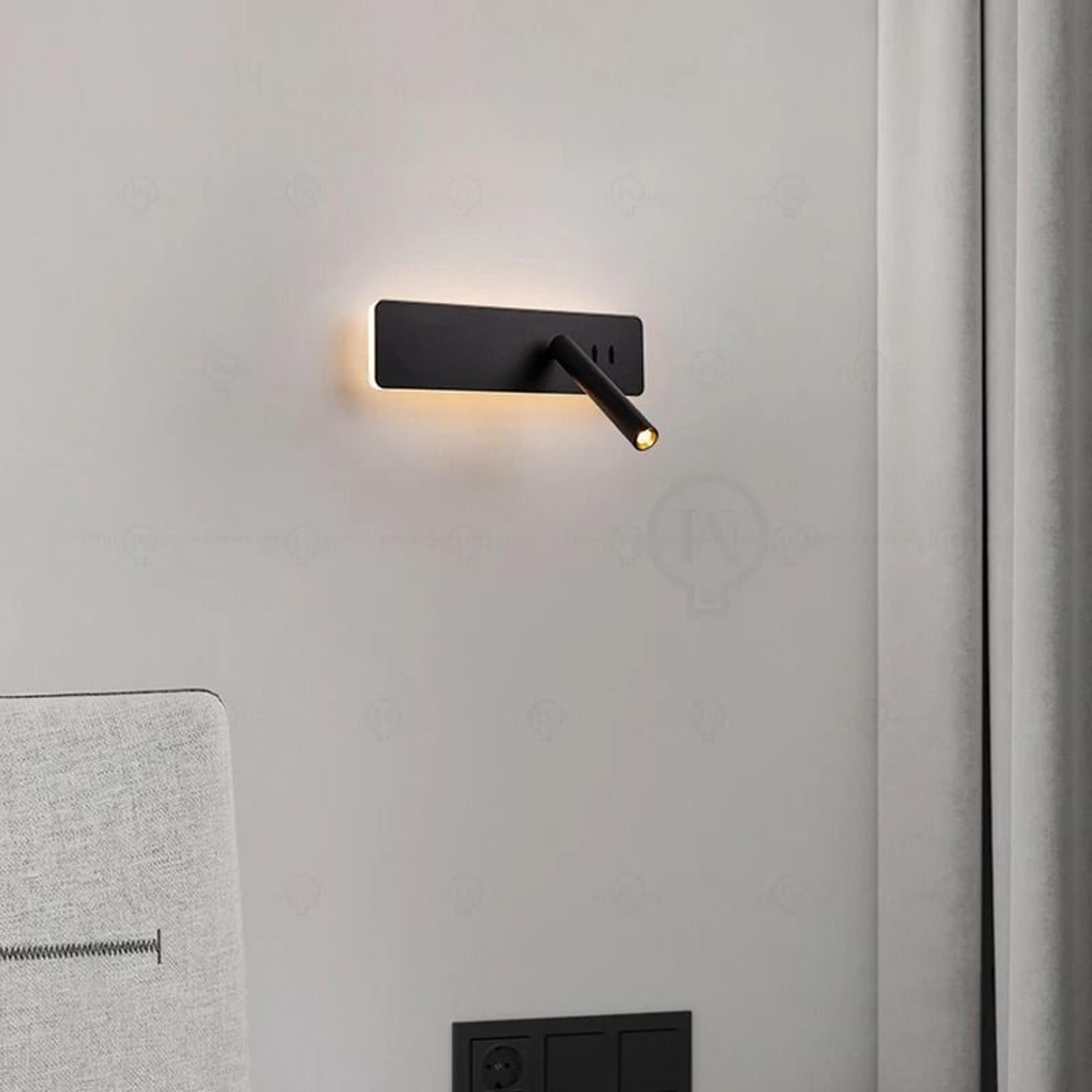 White Nordic LED Bedside Wall Sconce Lamp With Rotatable Spotlight And BuiltIn Switch 4