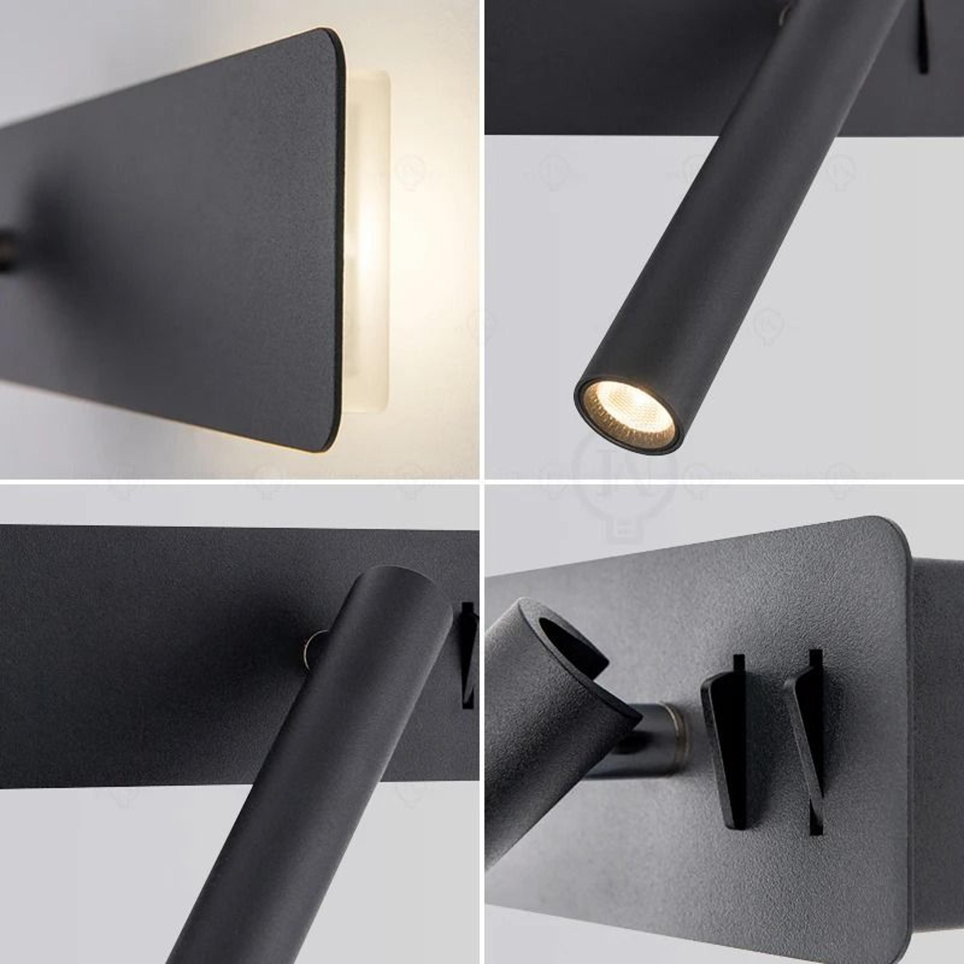 White Nordic LED Bedside Wall Sconce Lamp With Rotatable Spotlight And BuiltIn Switch 1