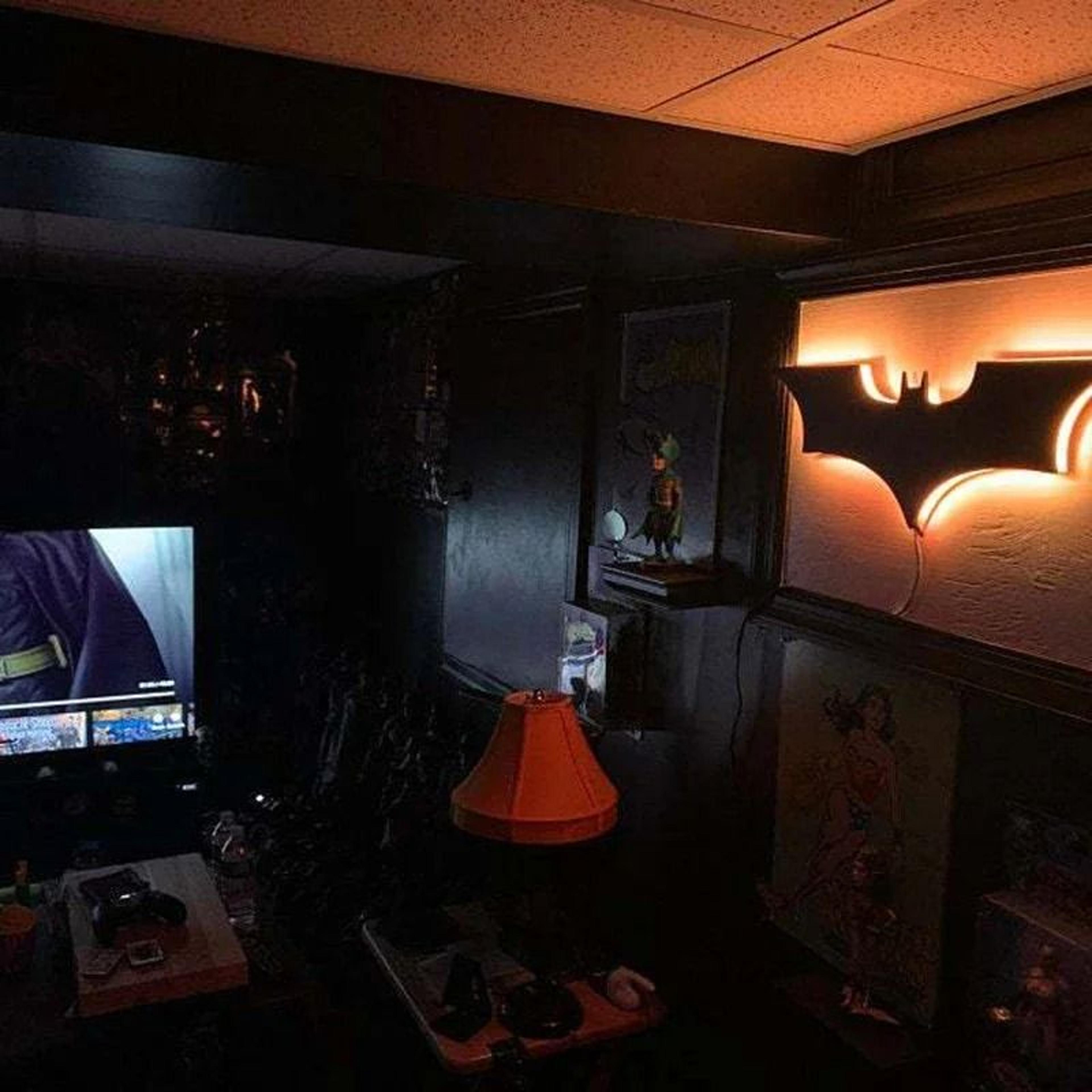Creative 3D Bat RGB LED Mirror Wall Light With Remote Control For Bedroom And Living Room 3