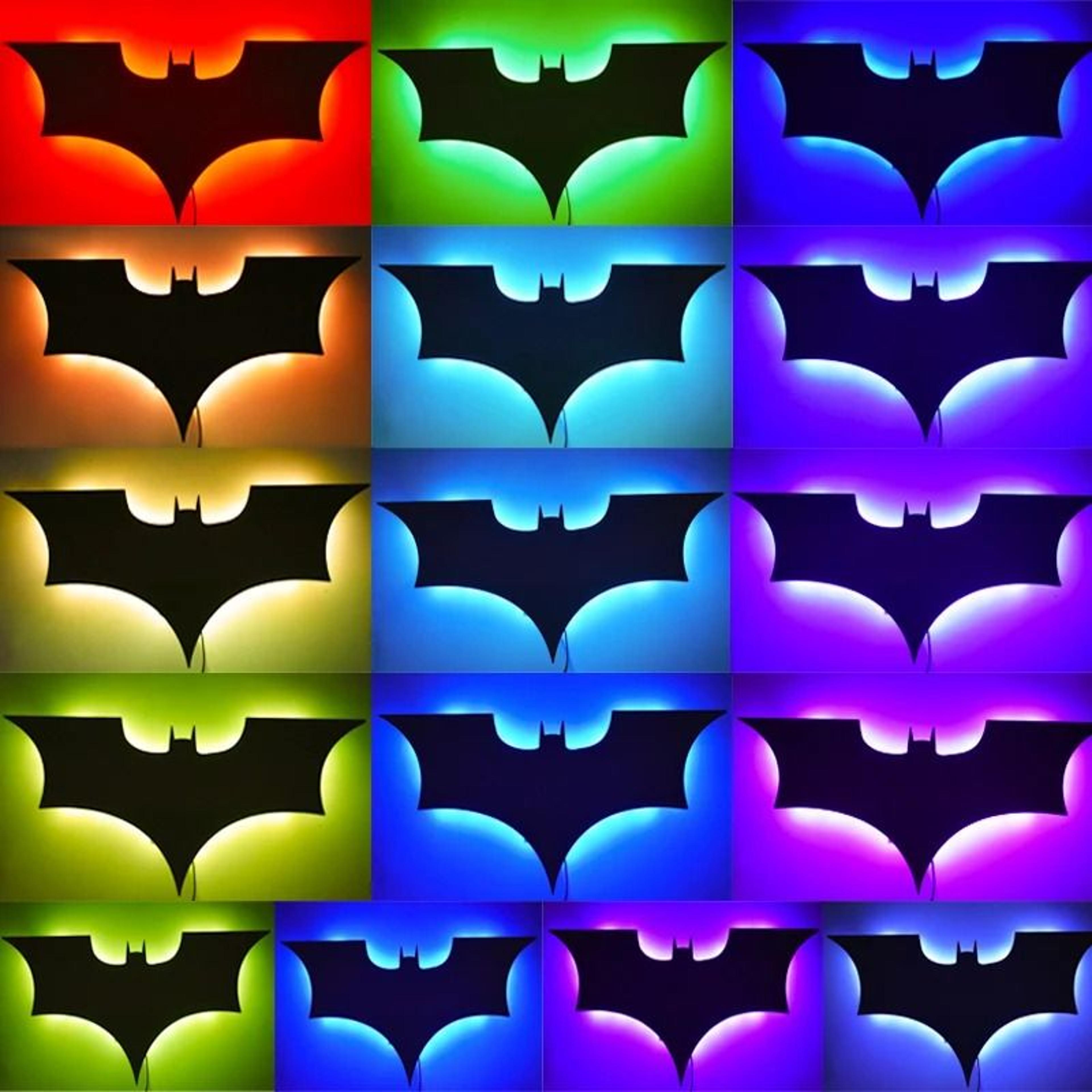 Creative 3D Bat RGB LED Mirror Wall Light With Remote Control For Bedroom And Living Room 1