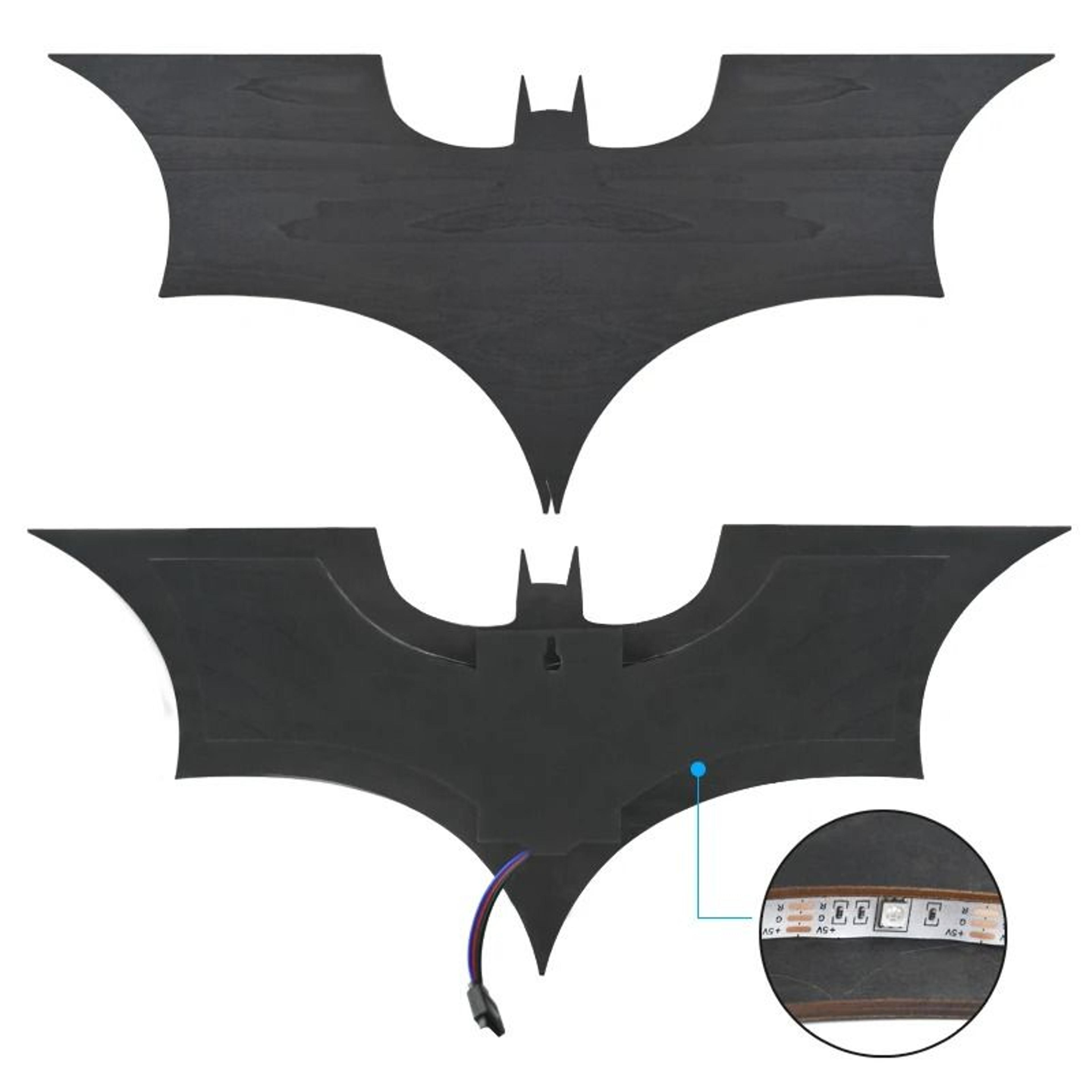 Creative 3D Bat RGB LED Mirror Wall Light With Remote Control For Bedroom And Living Room 4