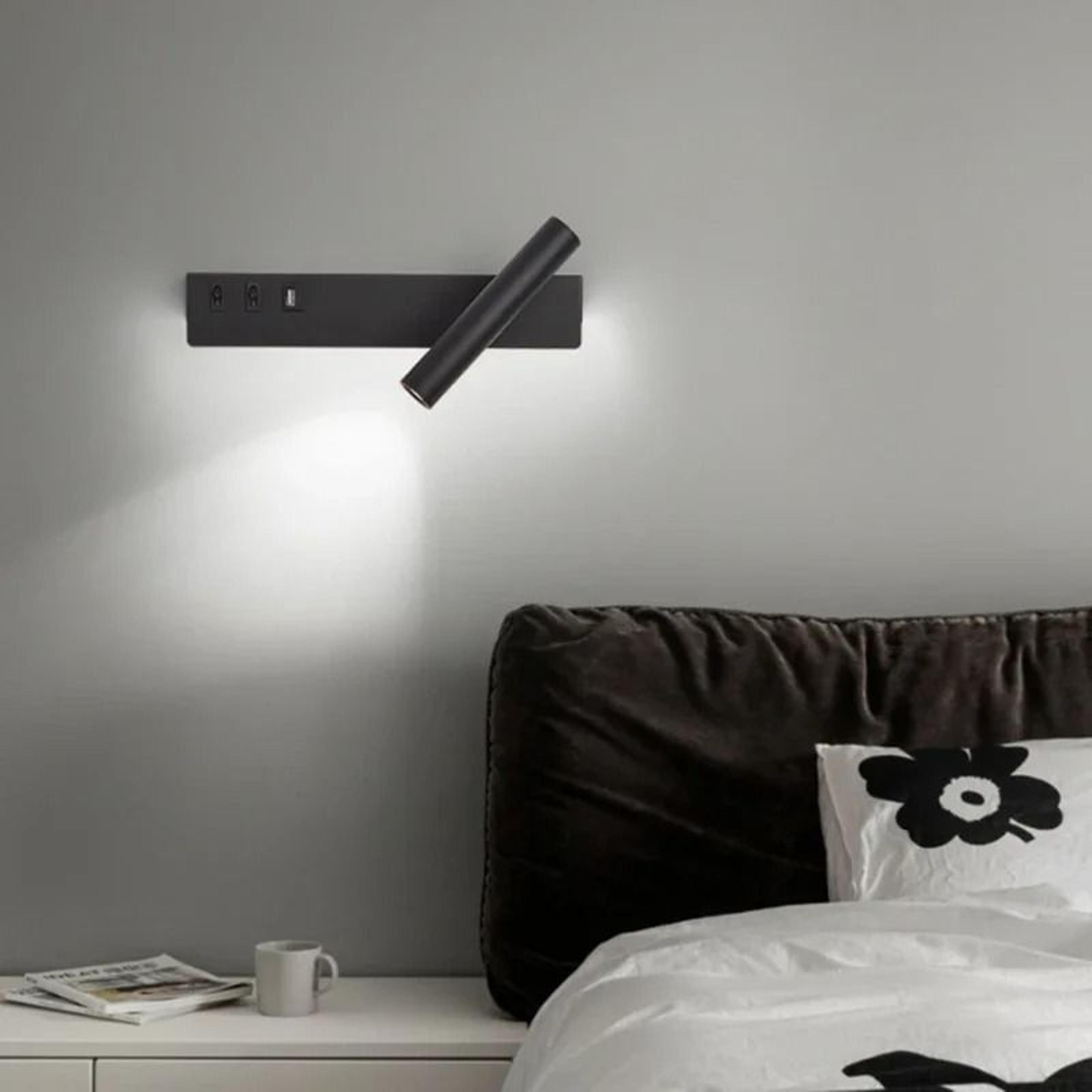 Modern Rotatable LED Bedside Wall Light Sconce With USB Charging Port And Integrated Switch 1