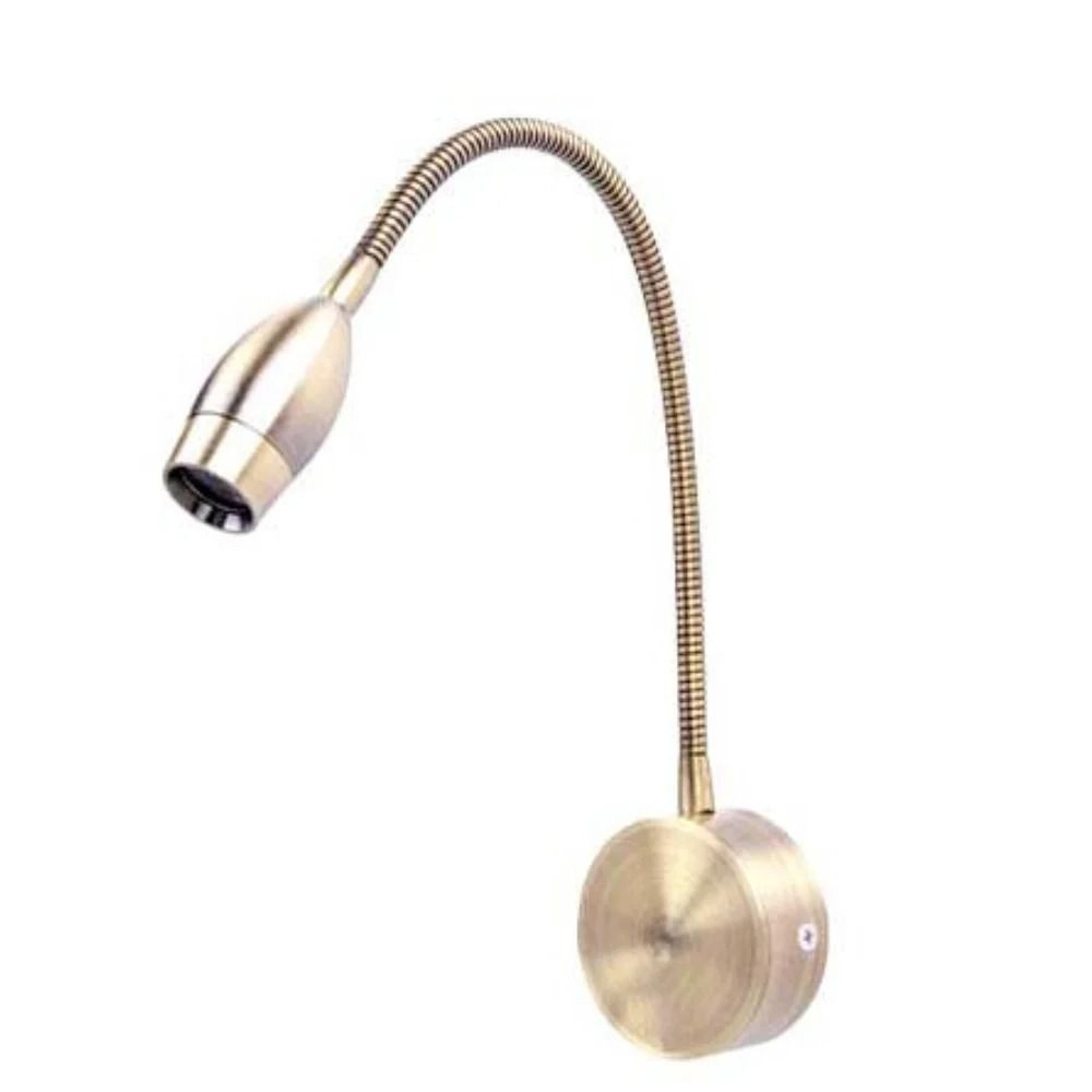 3W LED Flexible Lotus Shape Wall Bedside Spotlight With Rotating Arm And Switch In Antique Bronze 1