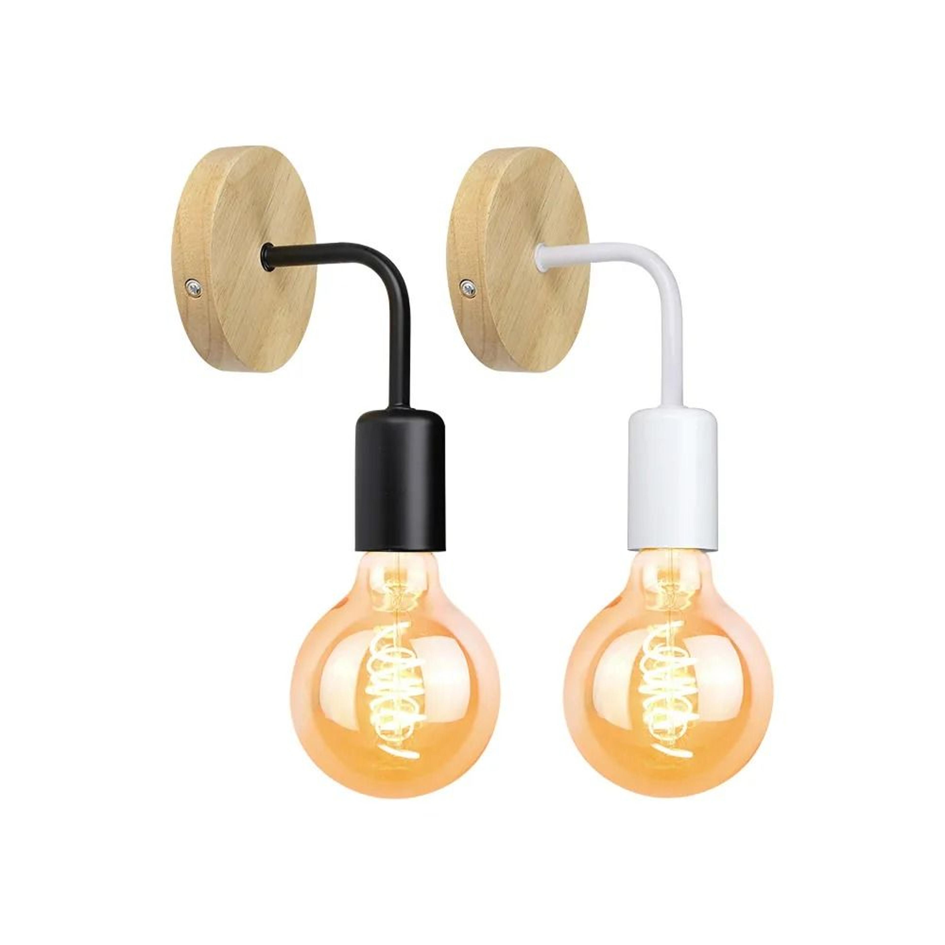 Vintage Wood Wall Lamp Sconce With E27 Socket For Bedroom Dining Room And Industrial Decor 1