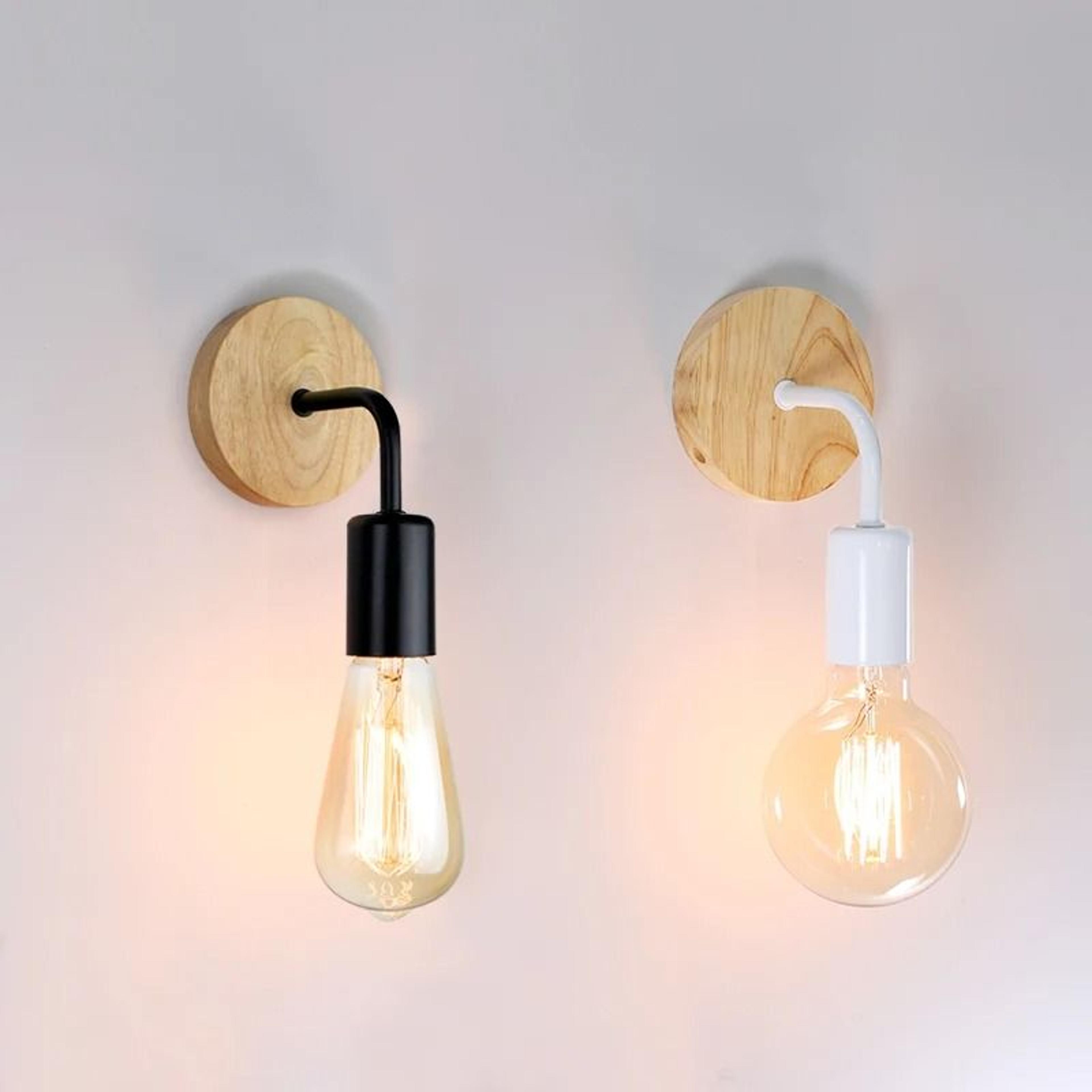 Vintage Wood Wall Lamp Sconce With E27 Socket For Bedroom Dining Room And Industrial Decor 4