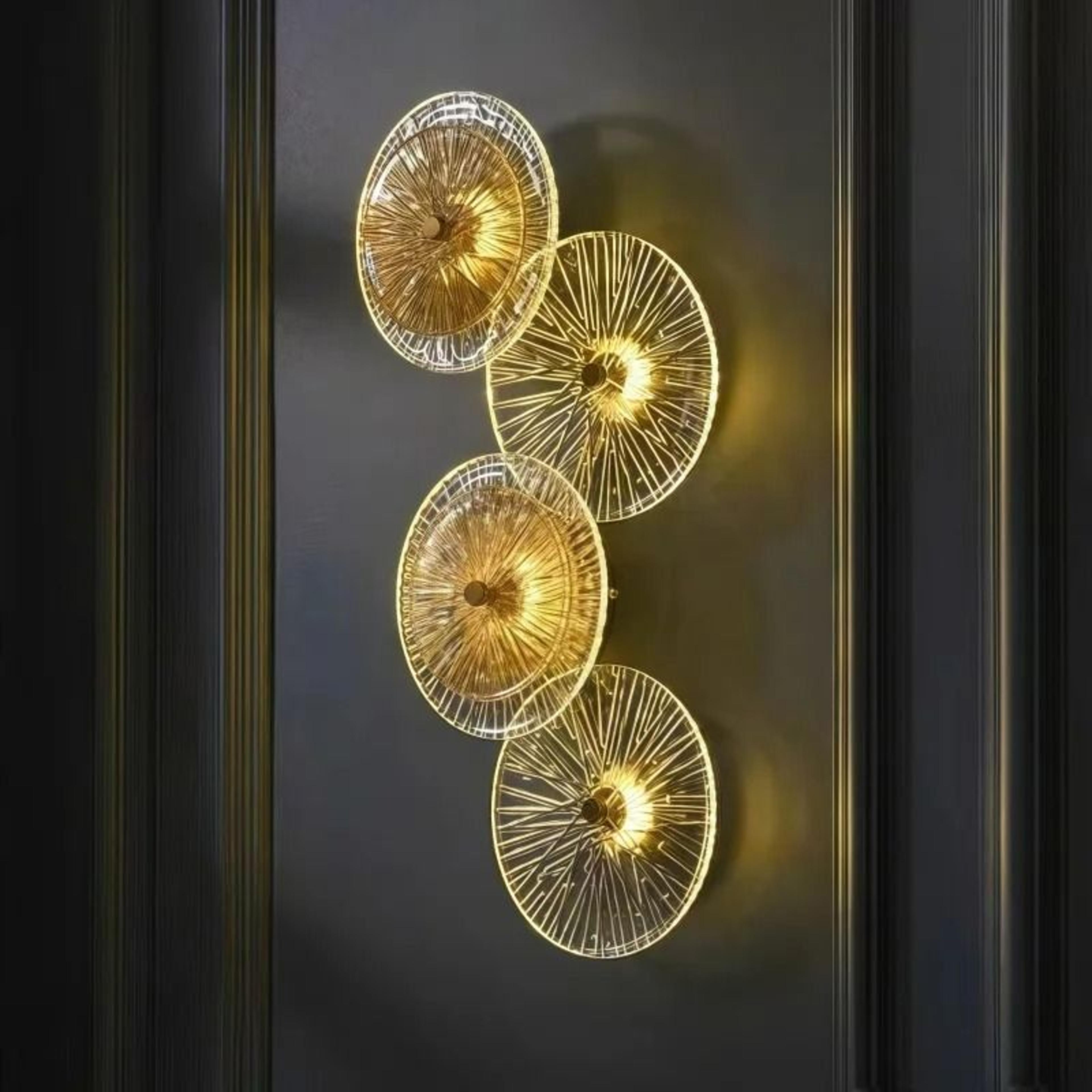 modern striped glass led wall light with three color dimming for bedroom, living room, and corridor
