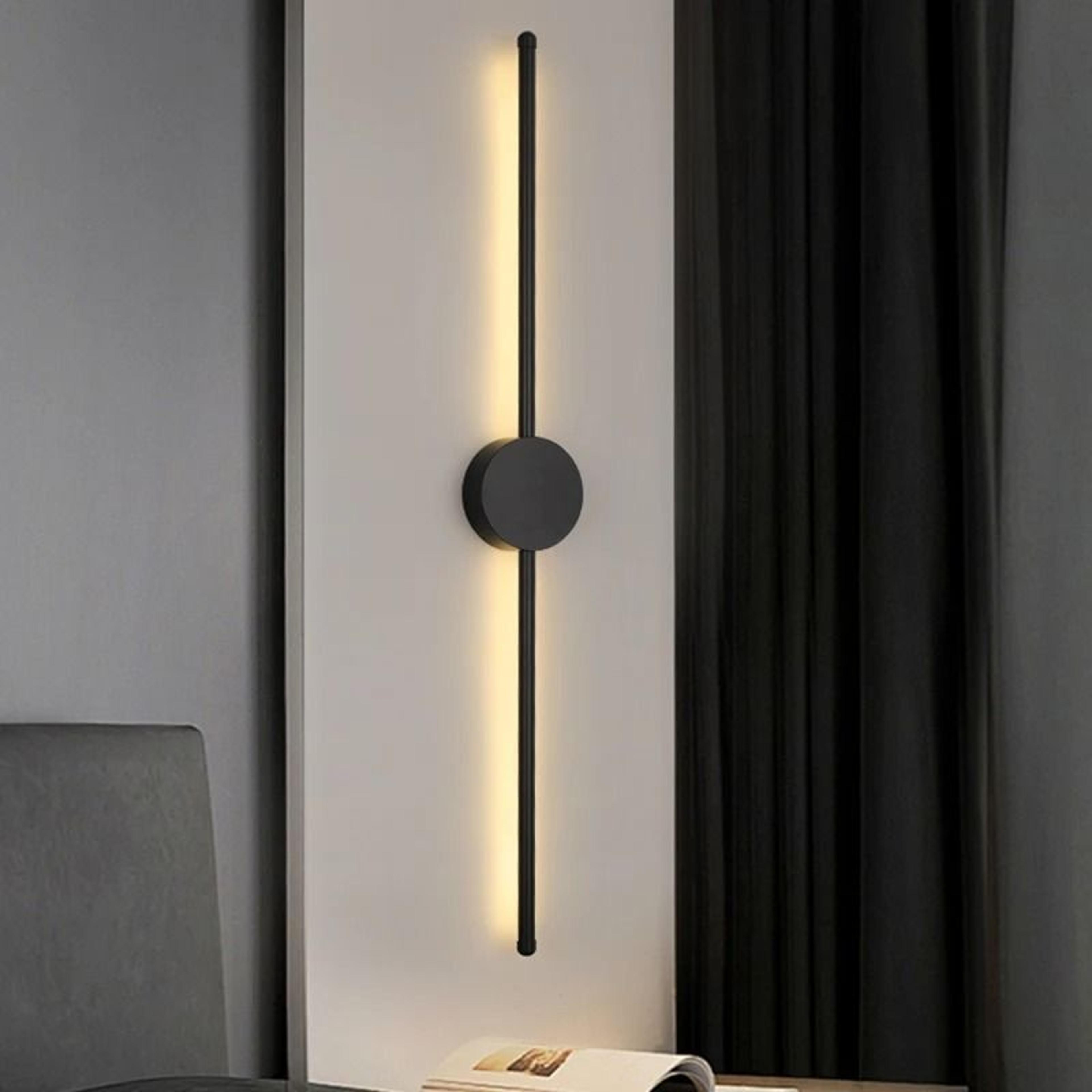 Modern Long Black I Shaped LED Wall Light Sconce For Bedroom Living Room And Corridor 0