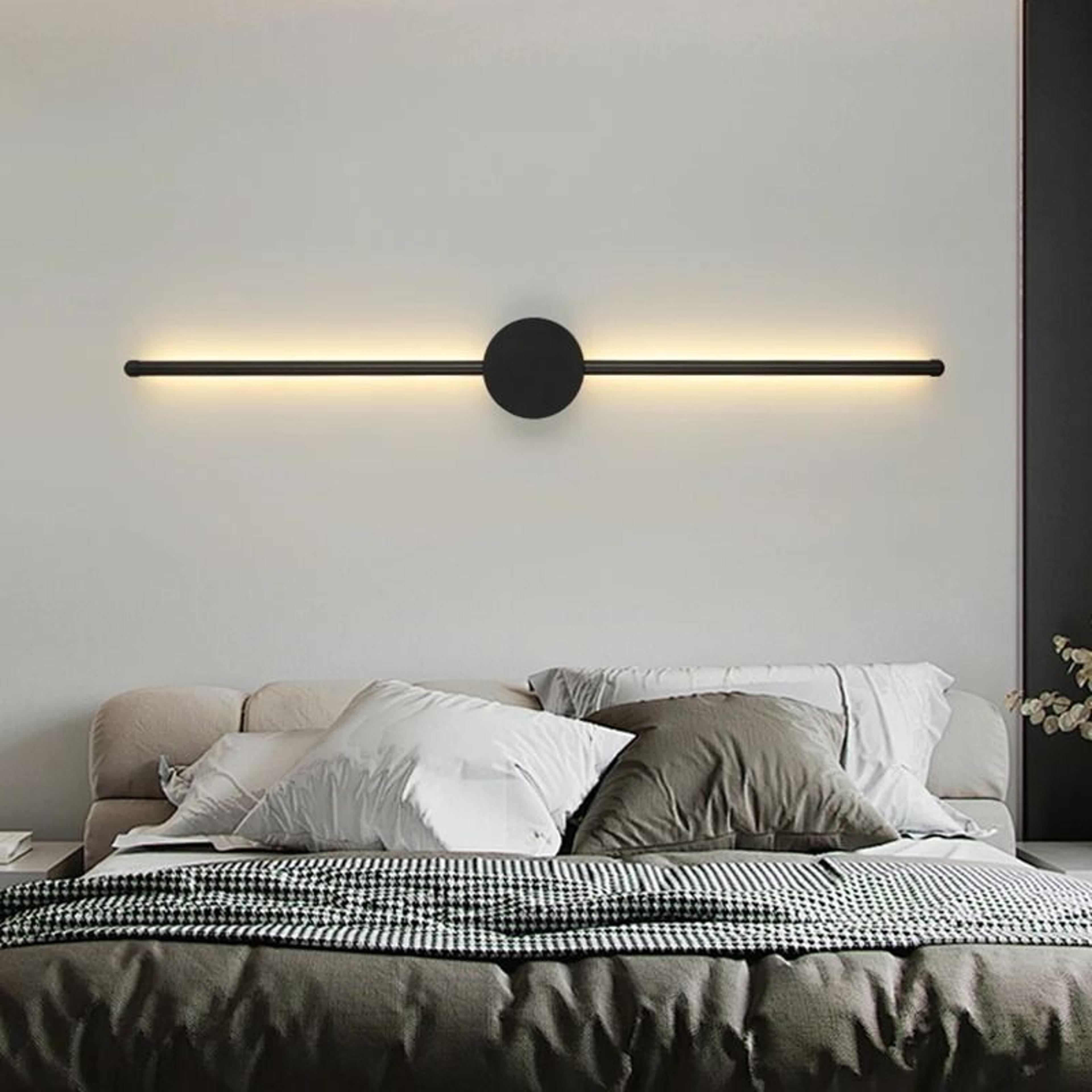 Modern Long Black I Shaped LED Wall Light Sconce For Bedroom Living Room And Corridor 2