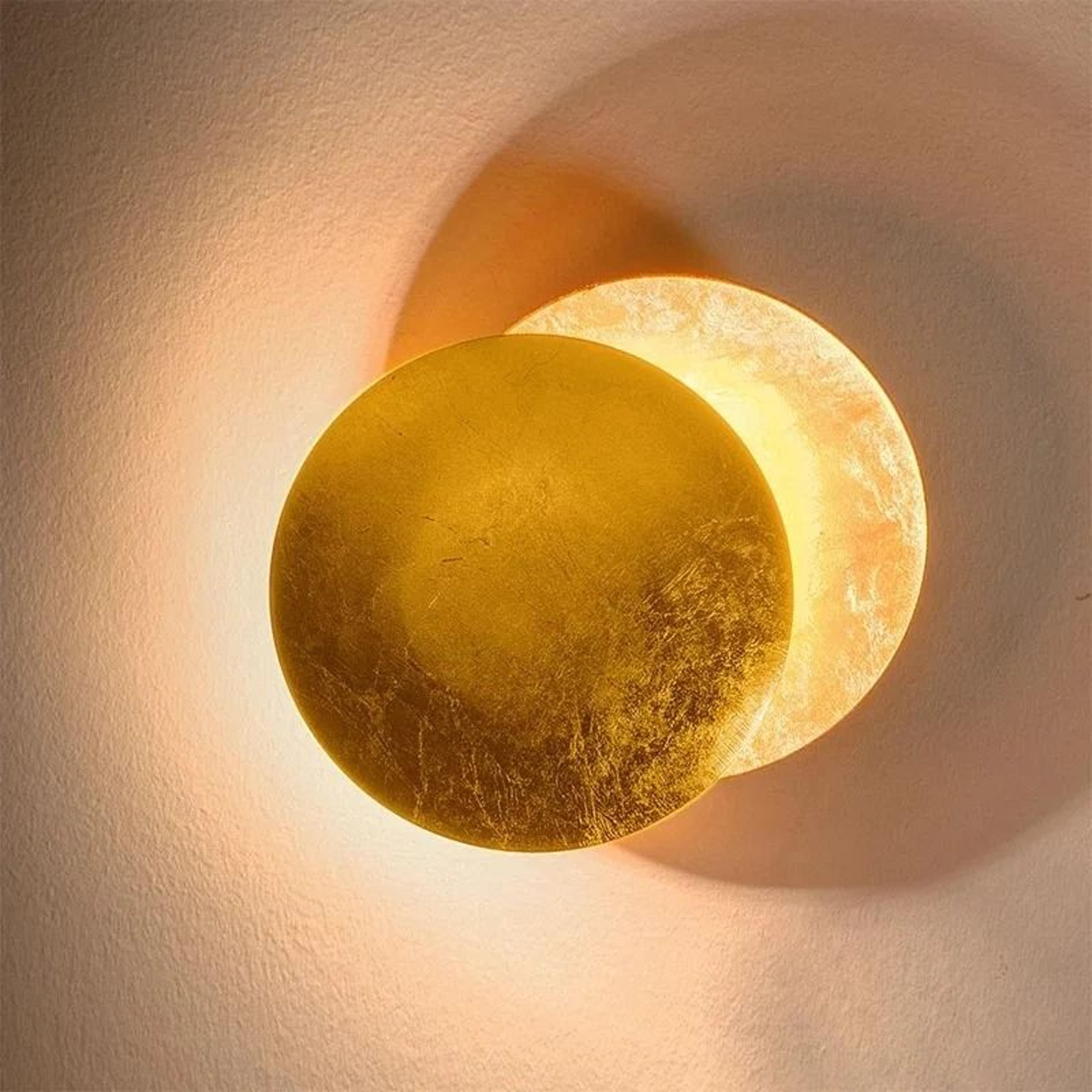 Creative Moon Gold Copper LED Sconce For Aisle Corridor Bedside And Living Room 0