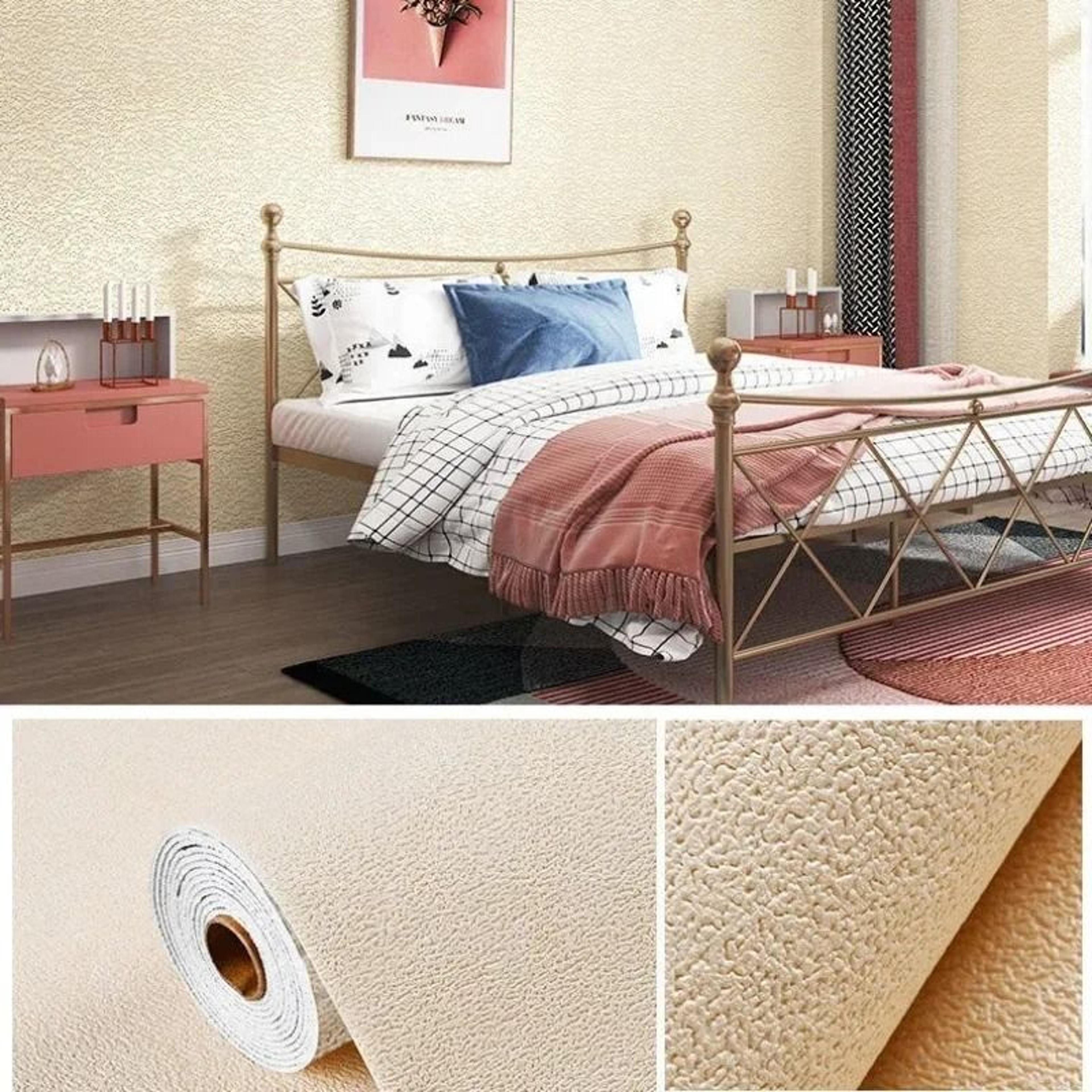 3D Continuous Self Adhesive Linen Wallpaper Waterproof Wall Sticker For Bedroom Living Room And Kit 6