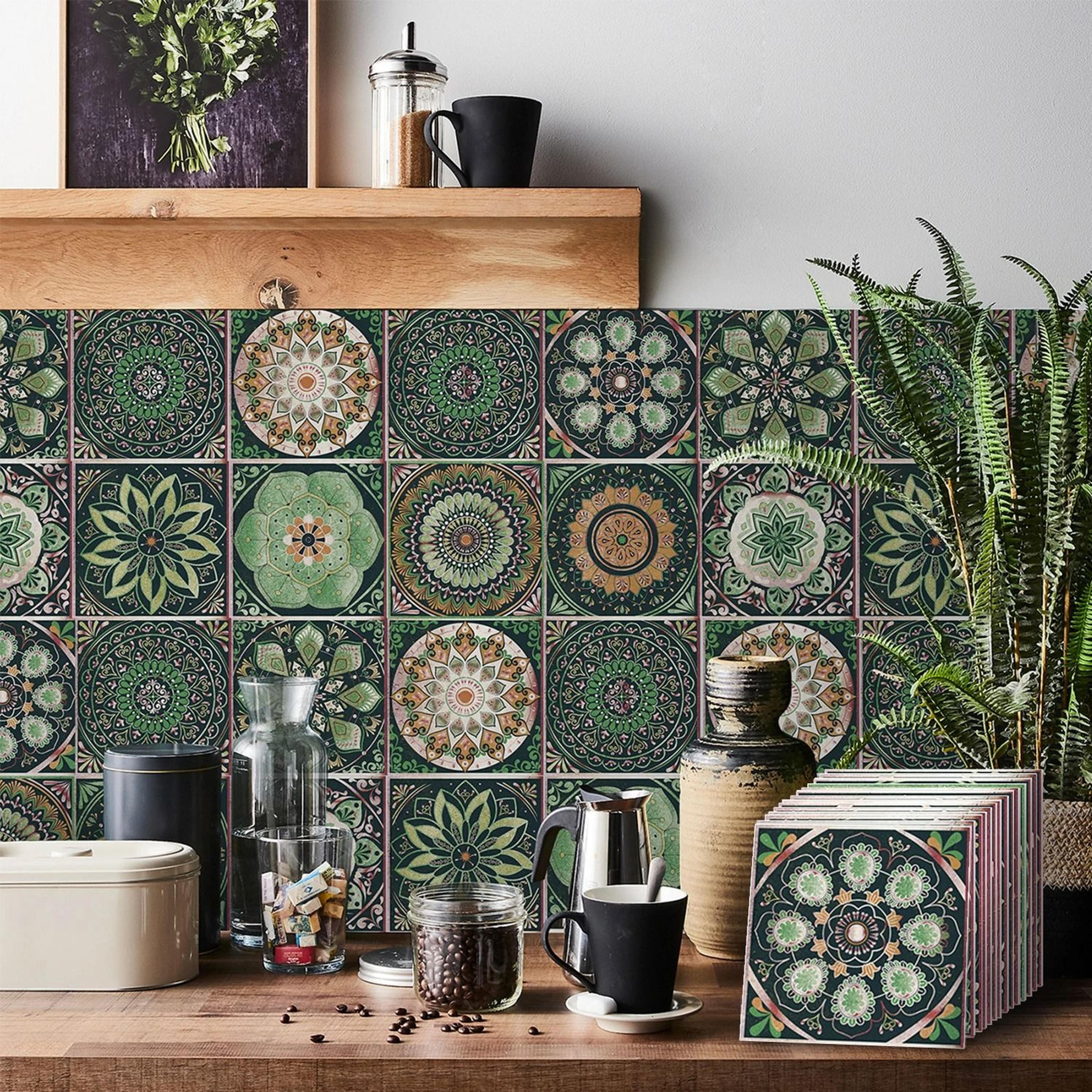 24Piece Set Tile Self Adhesive Waterproof Wall Stickers For Kitchen Backsplash Living Room And Bedr 0