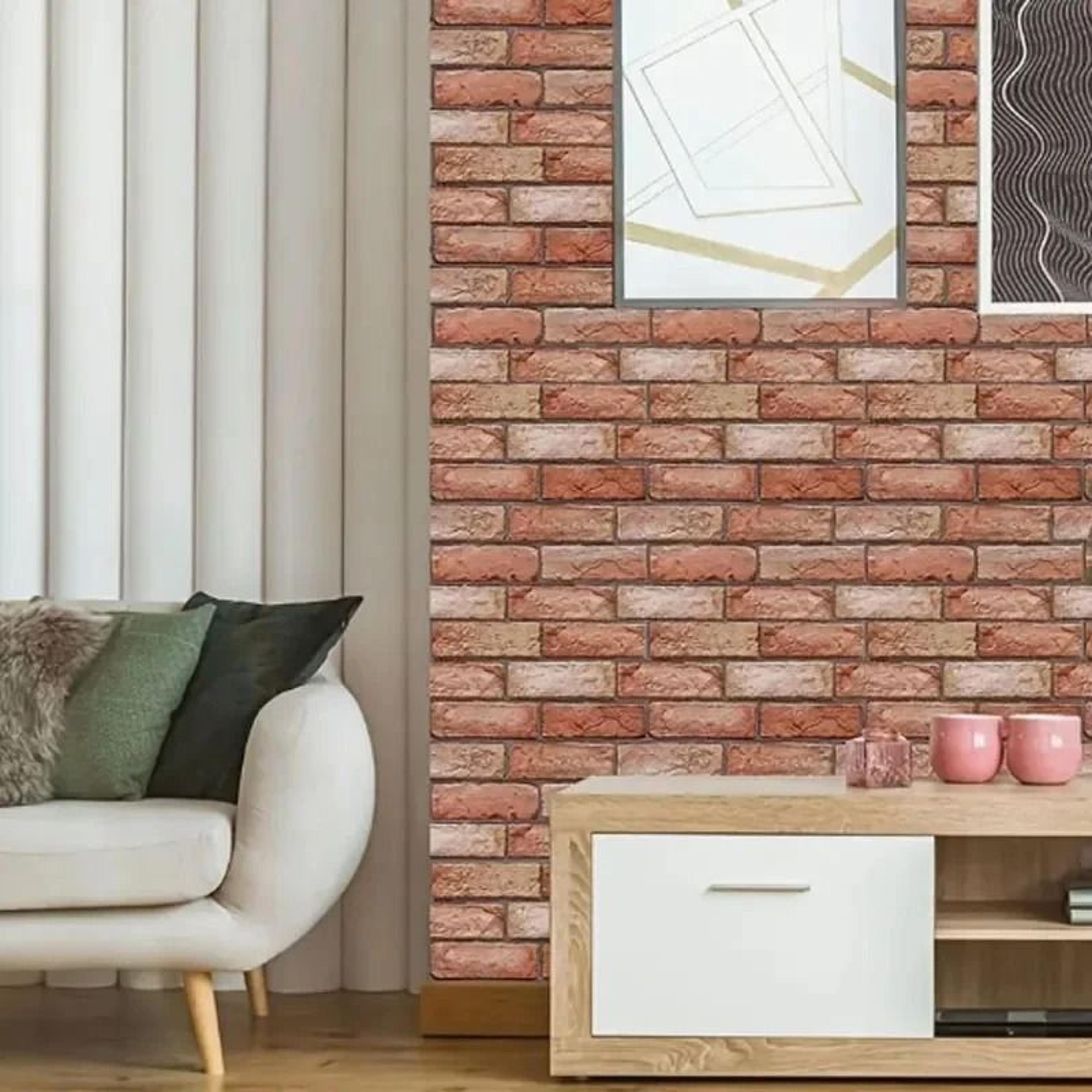 Retro Brick 3D Waterproof Self Adhesive Wall Panels For Bathroom Kitchen And Fireplace Accent 2