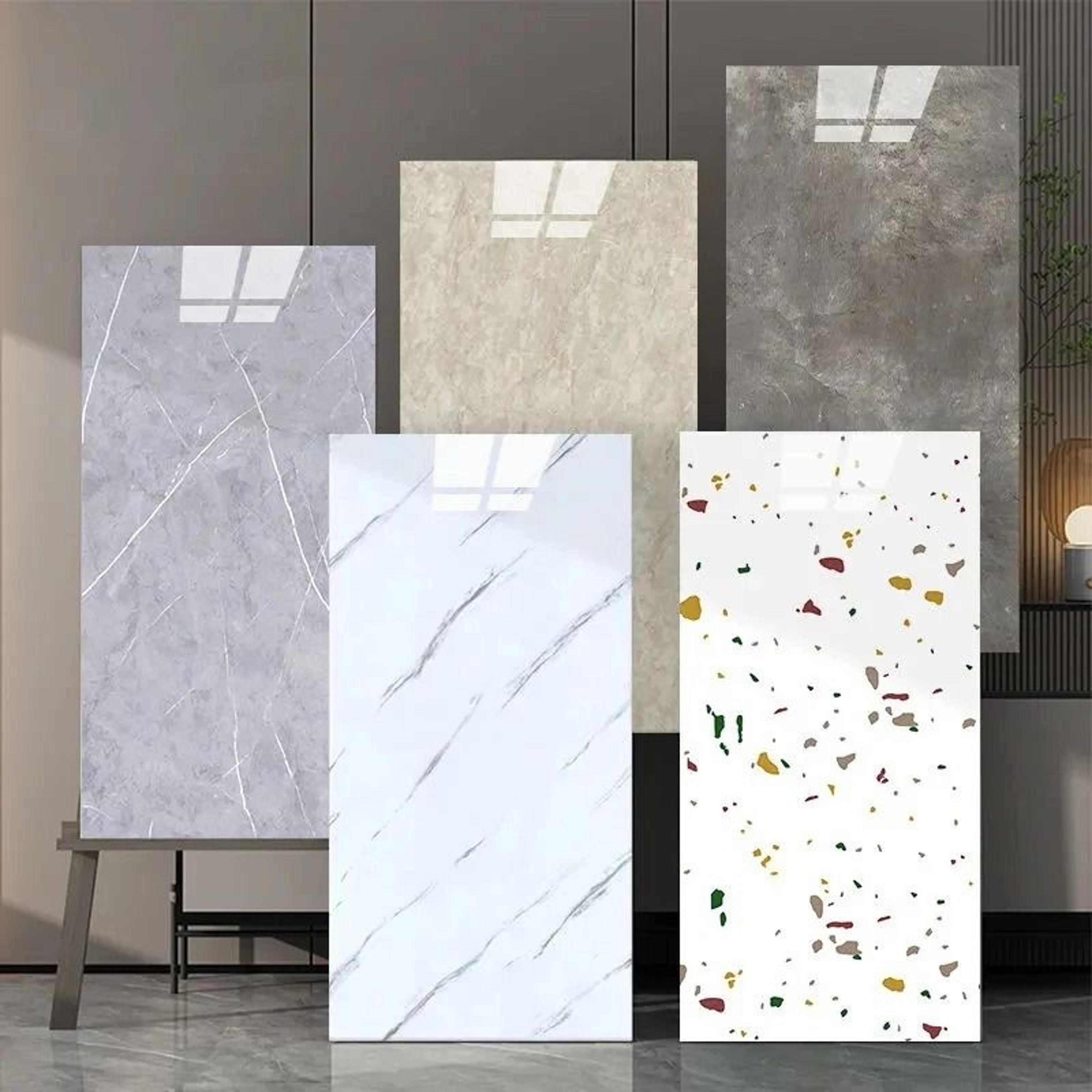 Waterproof Marble Tile PVC Self Adhesive Vinyl Wall Stickers For Bathroom Kitchen And Cupboard Back 1