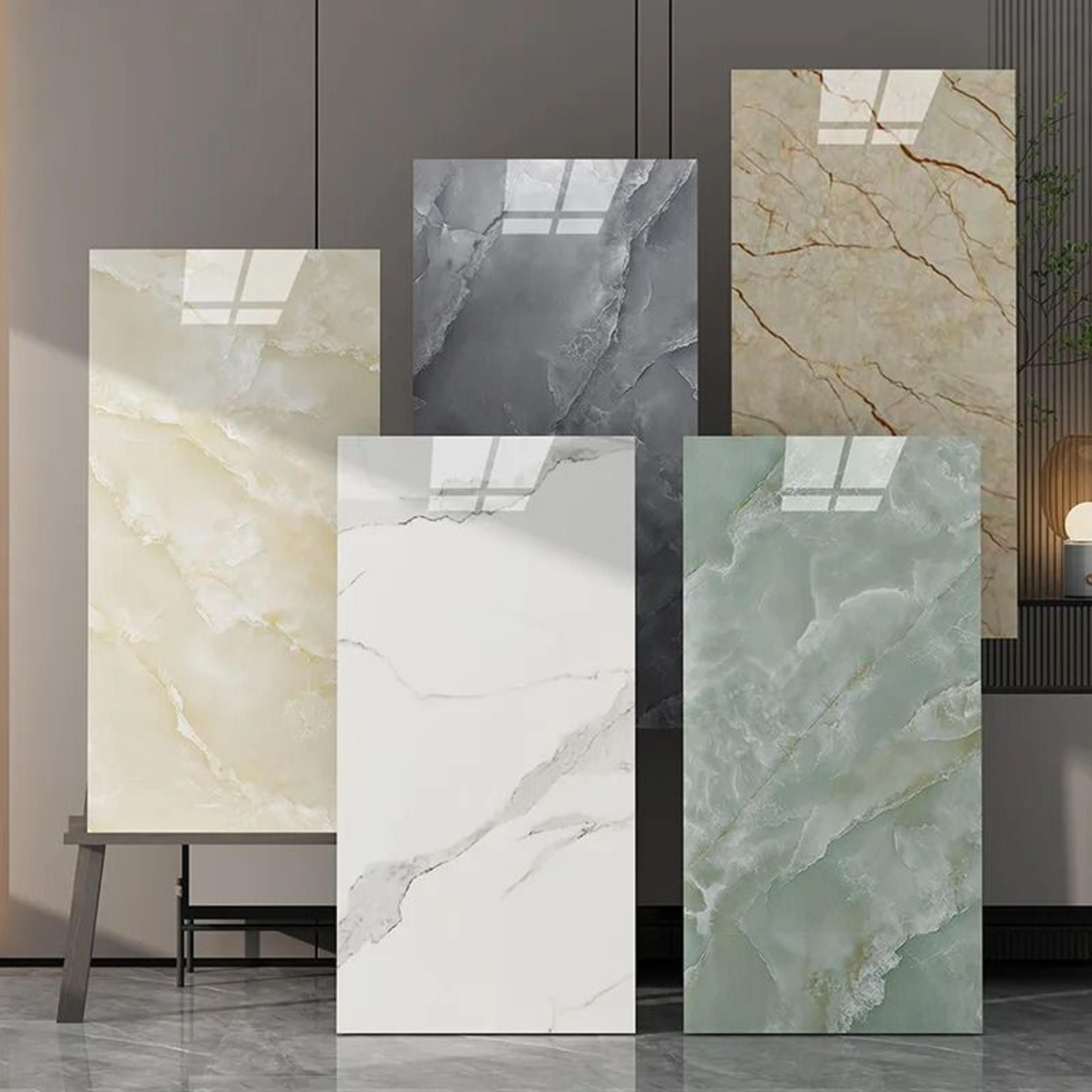 Waterproof Marble Tile PVC Self Adhesive Vinyl Wall Stickers For Bathroom Kitchen And Cupboard Back 3