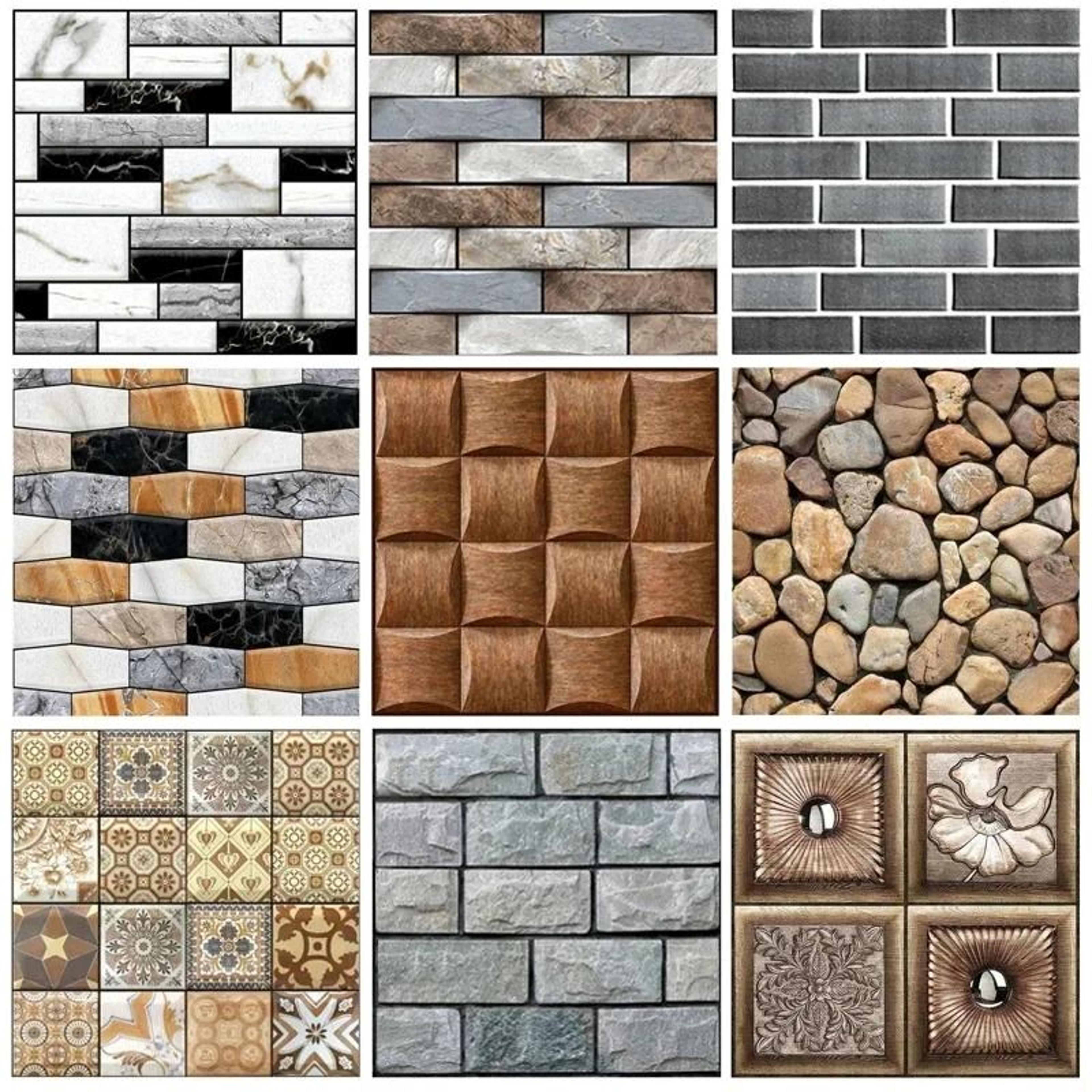 Self Adhesive Tile Wall Sticker 3D PVC Covers Waterproof Wallpaper For Kitchen Cupboard Bathroom 0