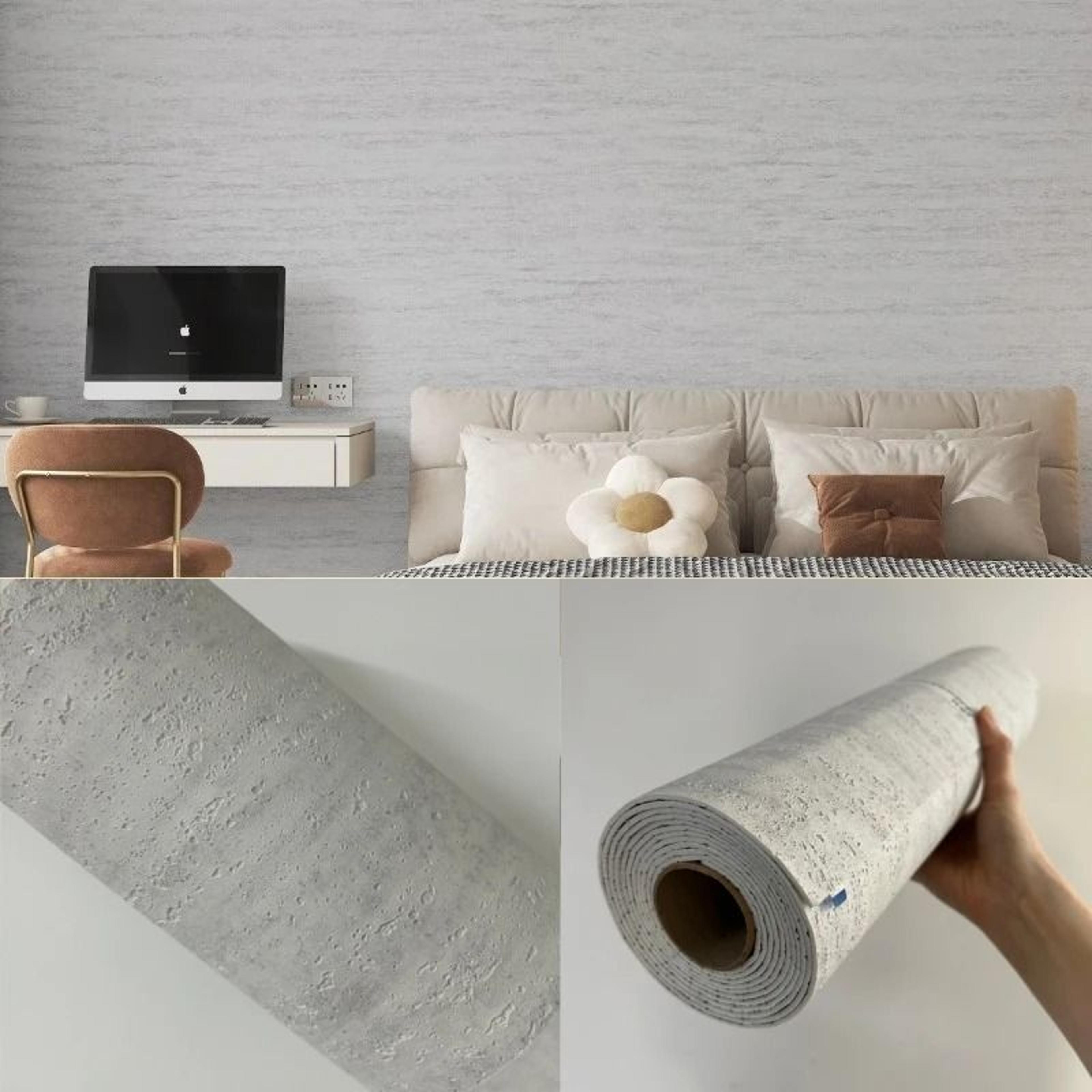 Rustic Architectural Limestone Wall Film Cushioned Self Adhesive Stone Texture Roll For Interior Ac 7
