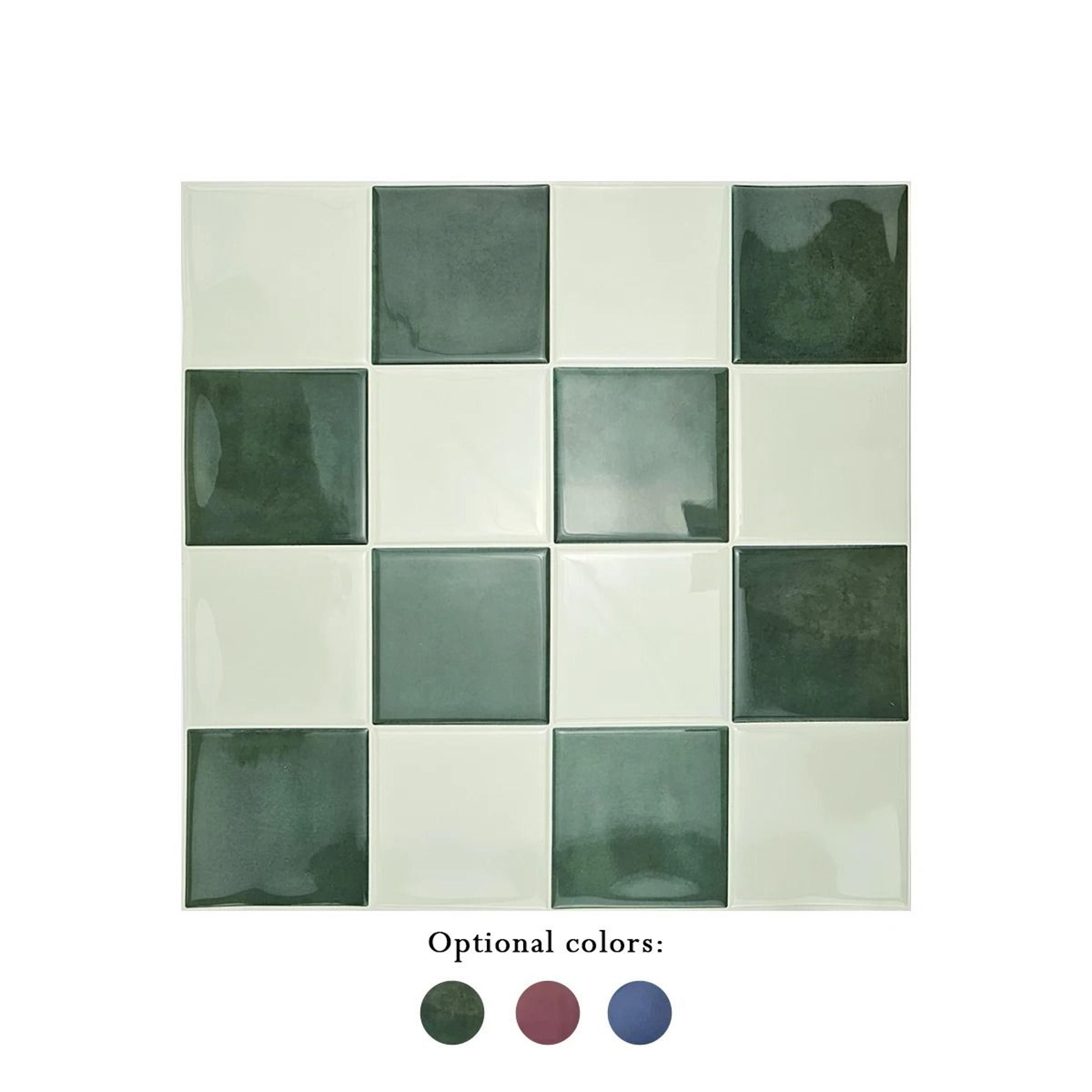 3D Mosaic Style Self Adhesive Wall Tile Kitchen Backsplash Square Stickers For Kitchen Wall Decorat 5