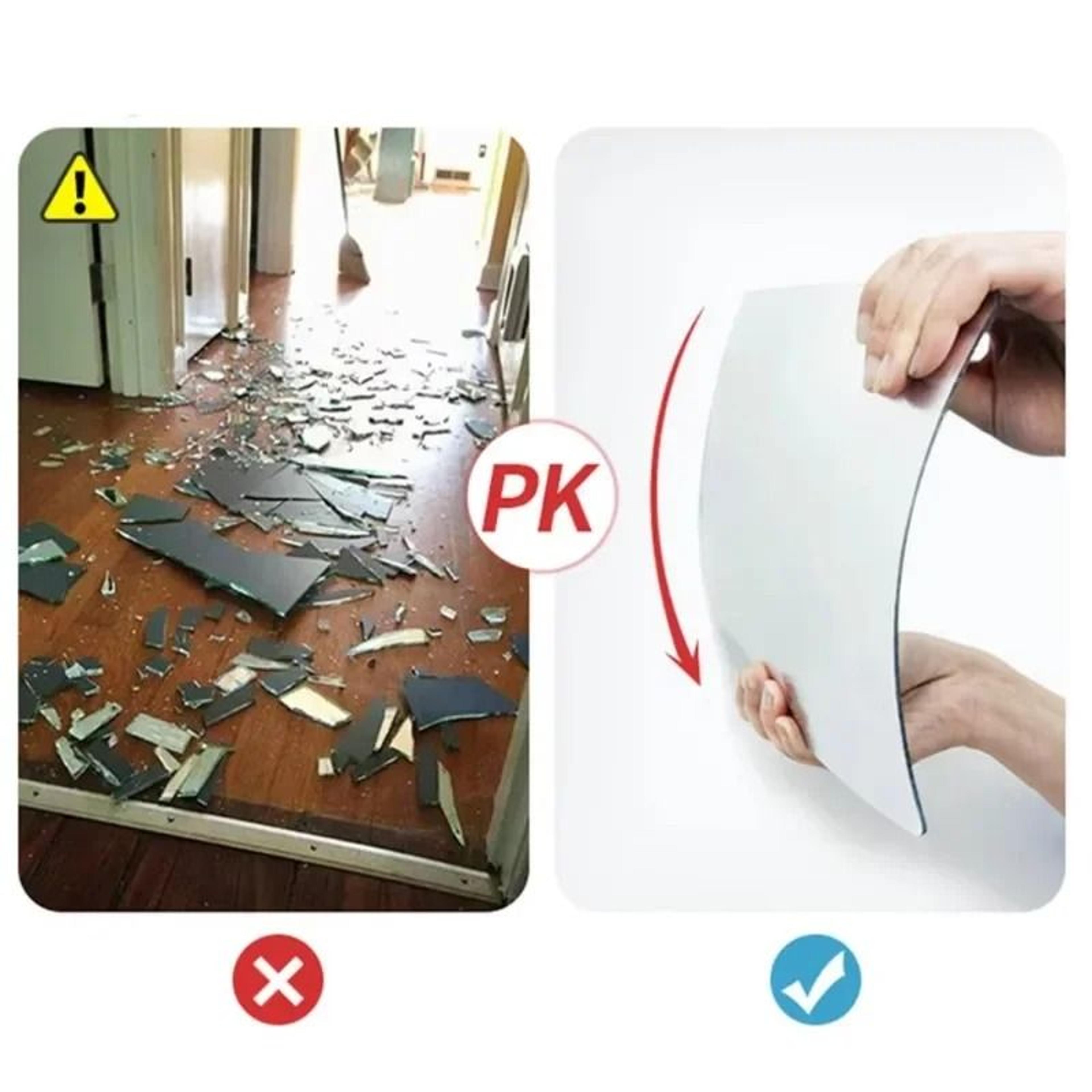 Flexible Acrylic Mirror Wall Sheet Self Adhesive Shatterproof Reflective Decal Panel For Home Decor 4