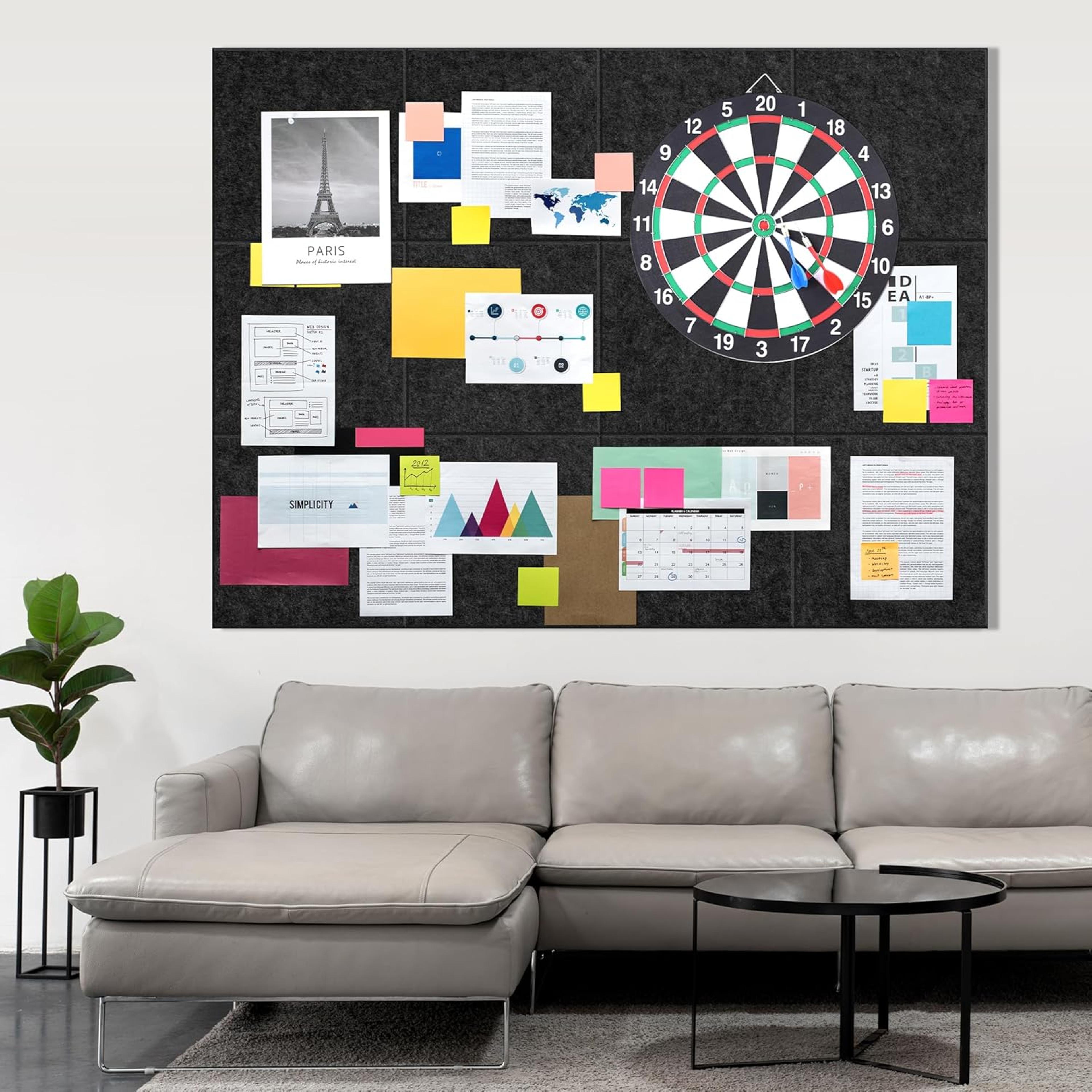 Large Cork Board Alternative Felt Wall Tiles Self Adhesive Bulletin Pin Board Panels For Office And 3