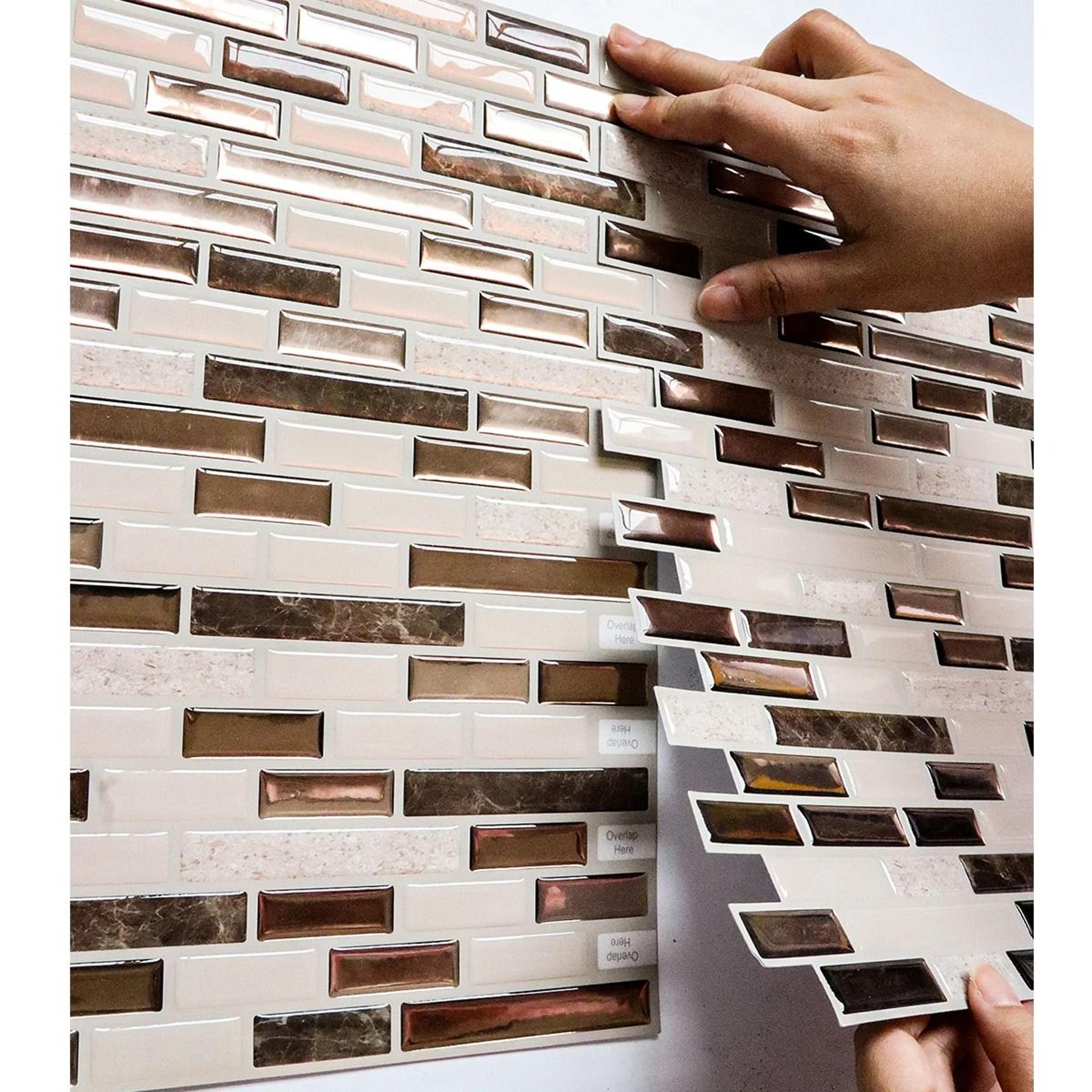 Dimensional Mosaic Pattern Surface Tiles Strong Bond Waterproof Peel And Stick Wall Coverings For H 5