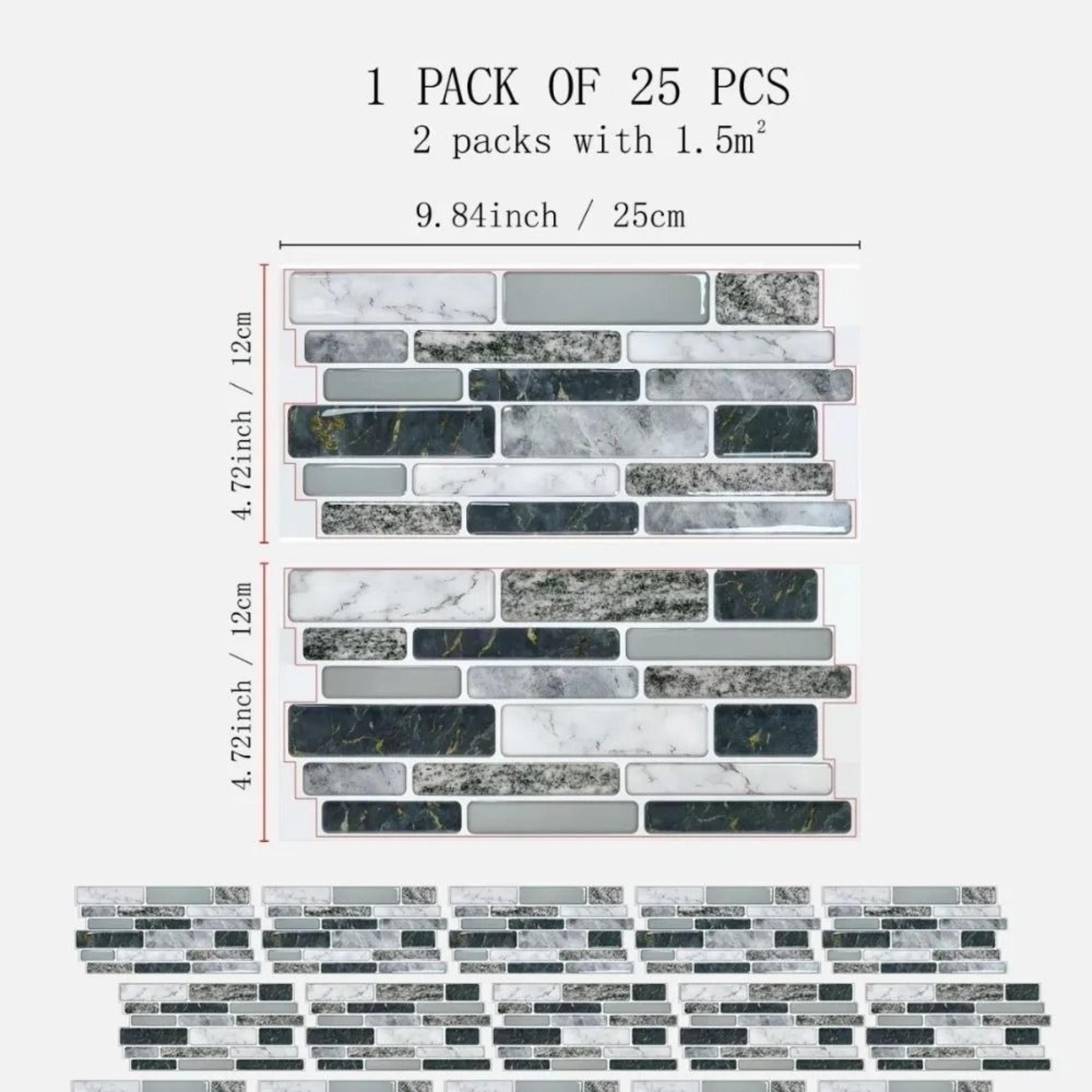 Glossy Stone Mosaic Surface Sheets Waterproof Oil Proof Self Adhesive Wall Tiles For Kitchen And Ba 6