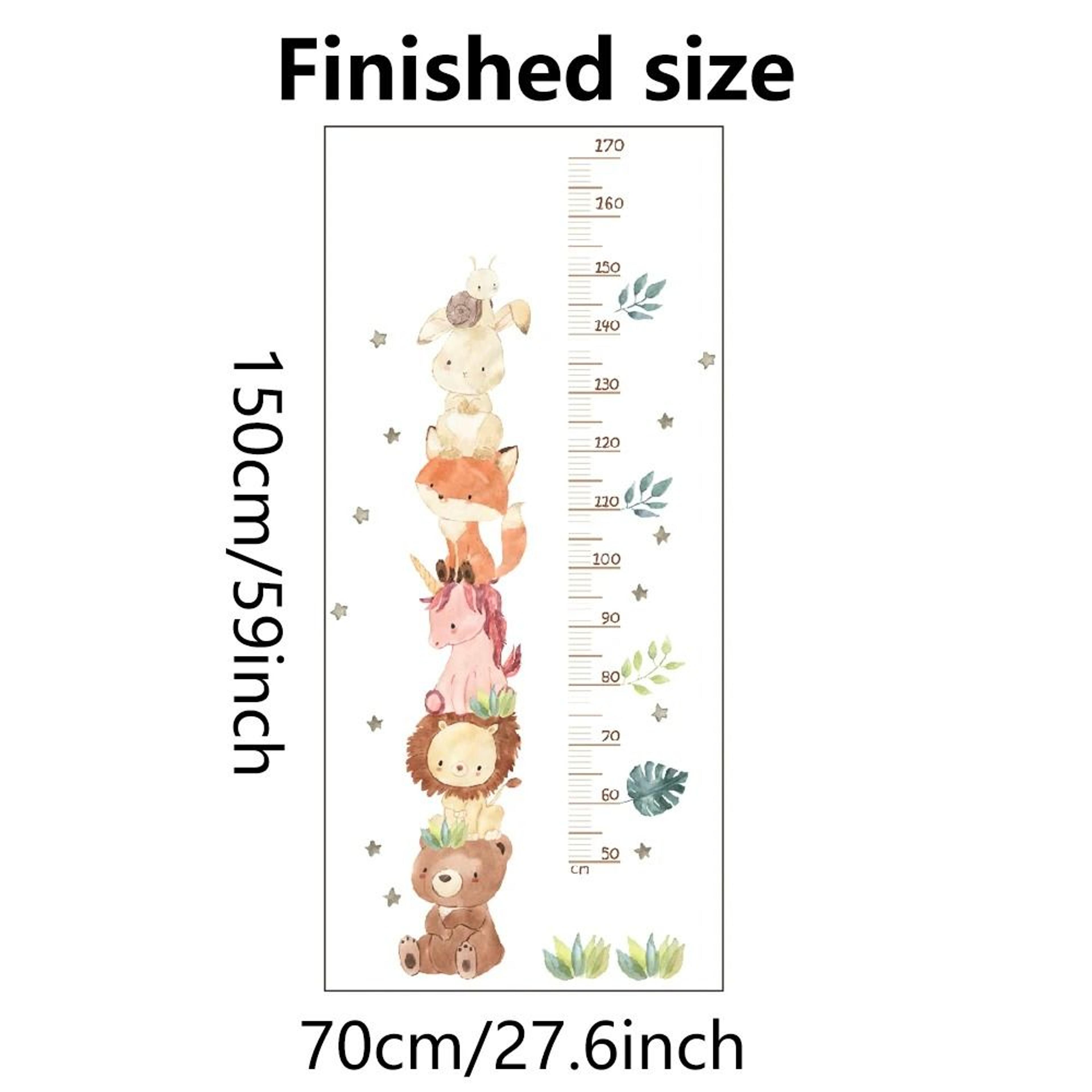 Nordic Forest Animals Height Growth Chart Wall Decal Waterproof Self Adhesive PVC Height Measure St 6