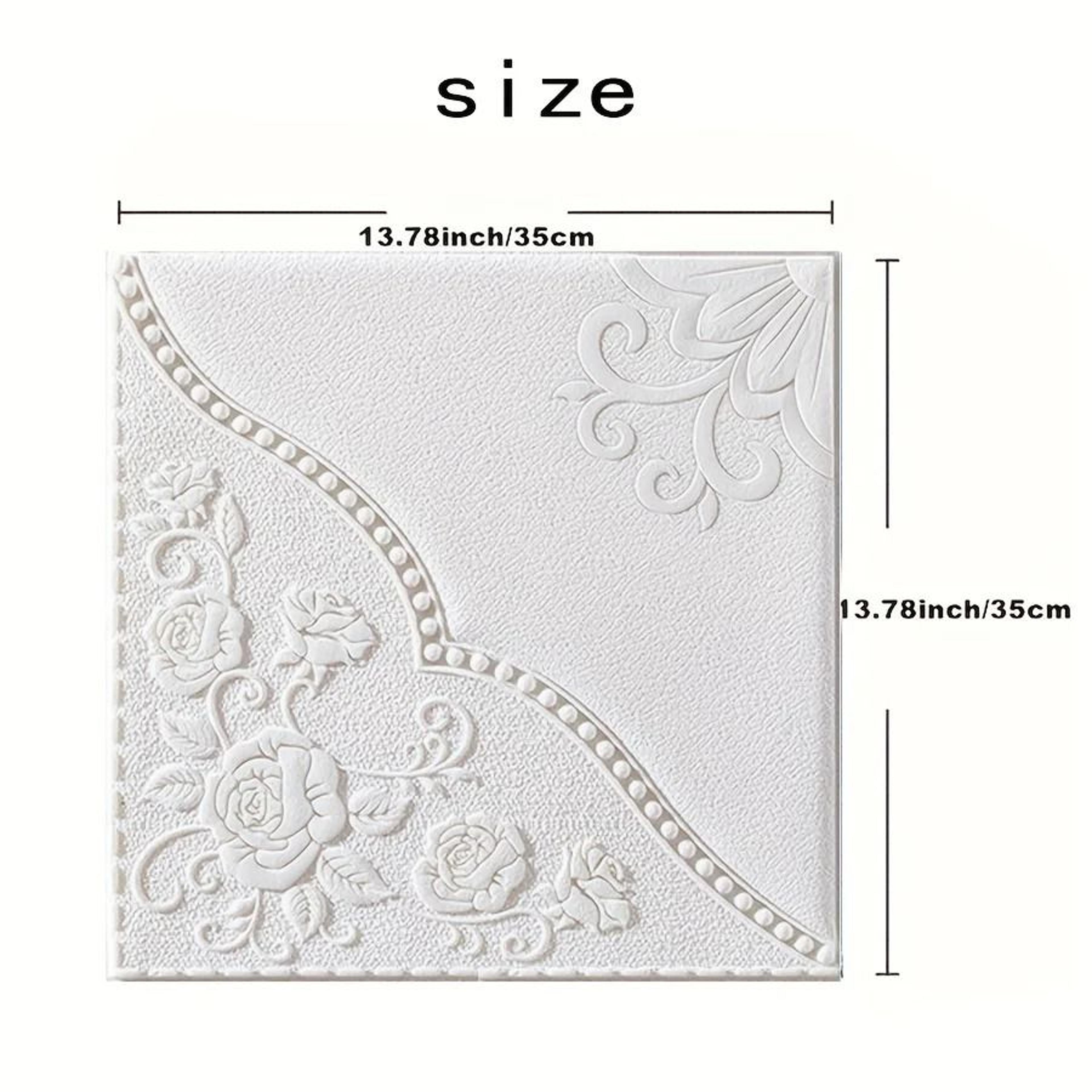 Carving Plum Blossom Pattern Surface Tiles Waterproof Heatproof Self Adhesive 3D Wall Stickers 1