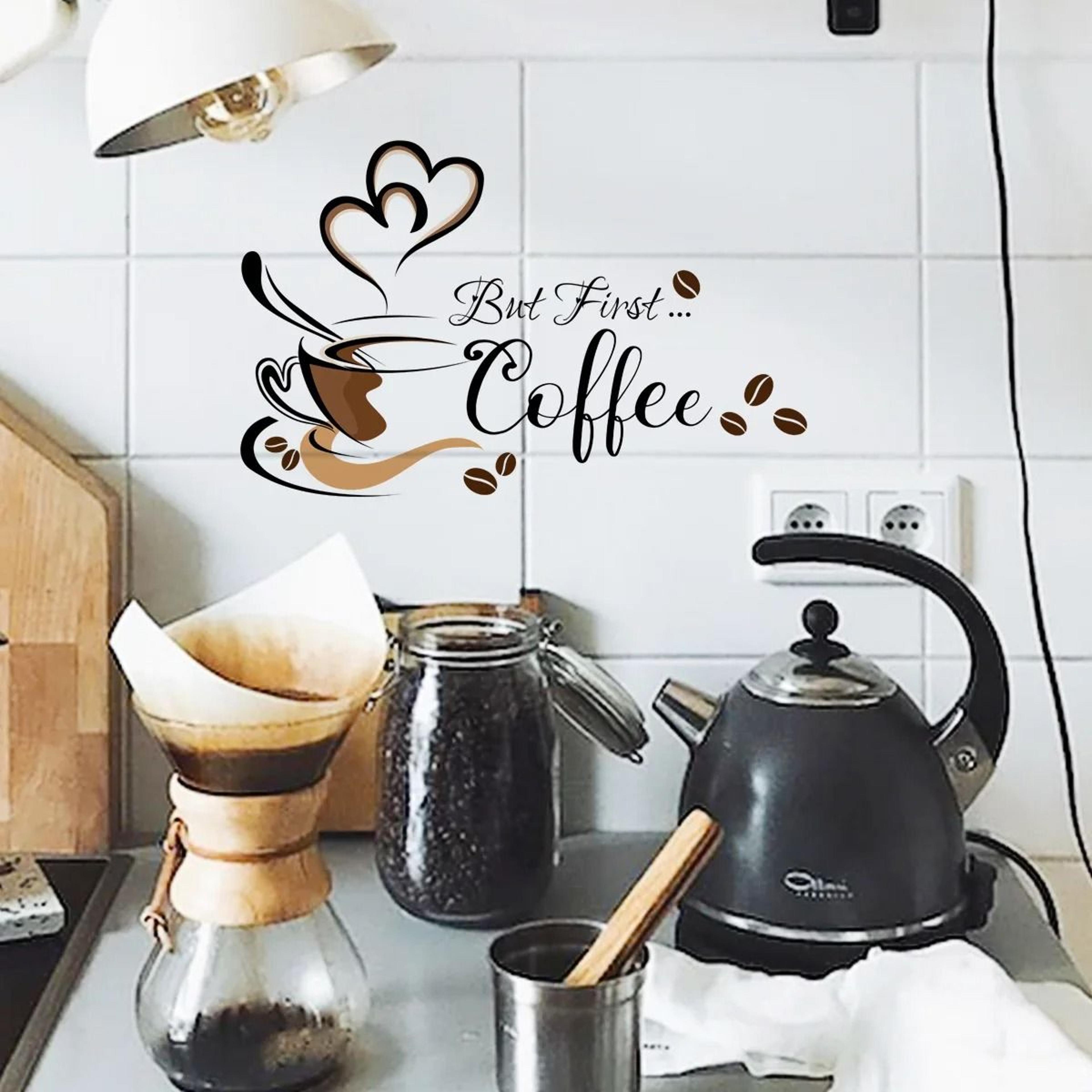Creative Coffee Cup Pattern Wall Decal Self Adhesive Vinyl Mural For Cafe Kitchen And Dining Area 3