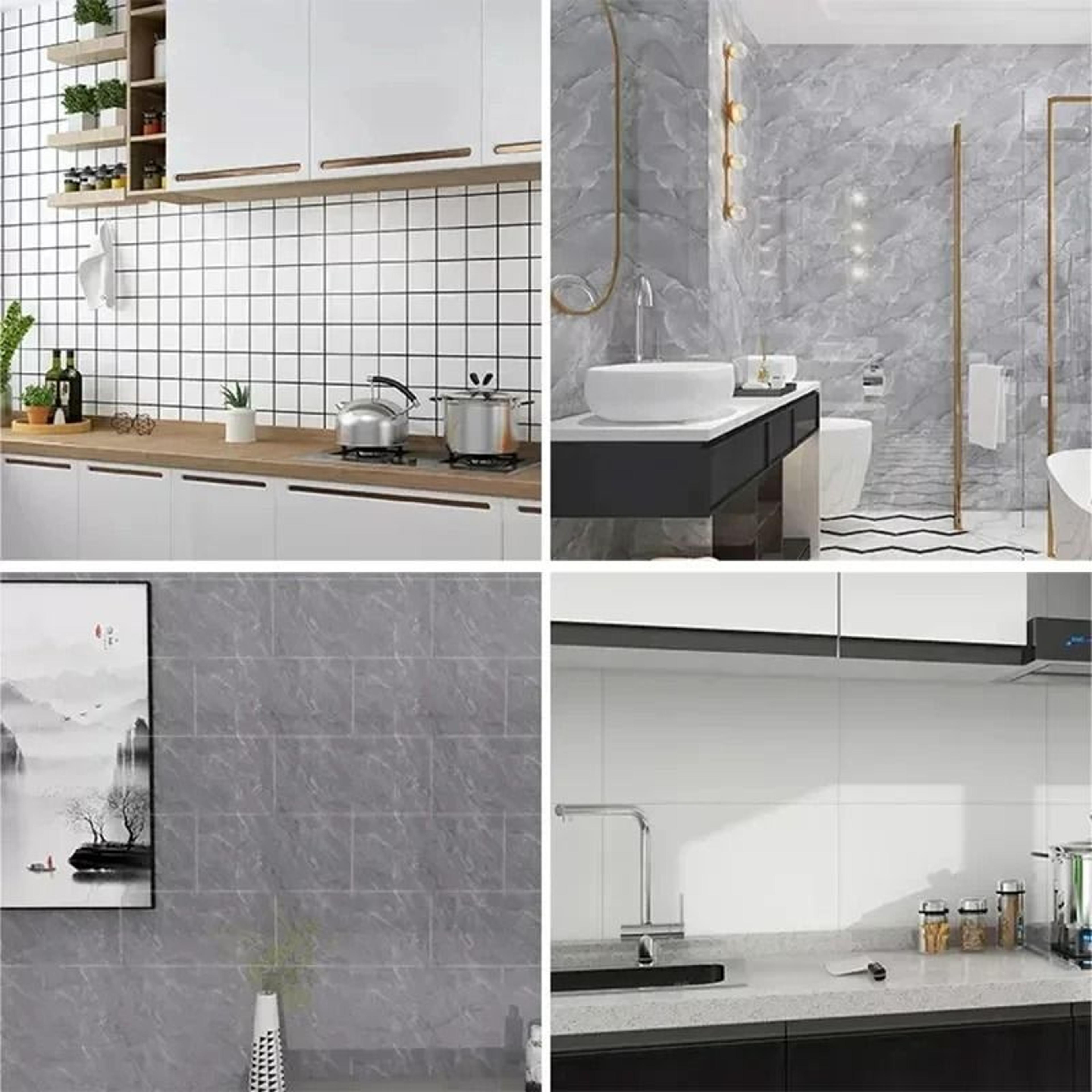 Imitation Tile 3D Wall Surface Panels Waterproof Moisture Proof Self Adhesive Marble Vinyl Stickers 4