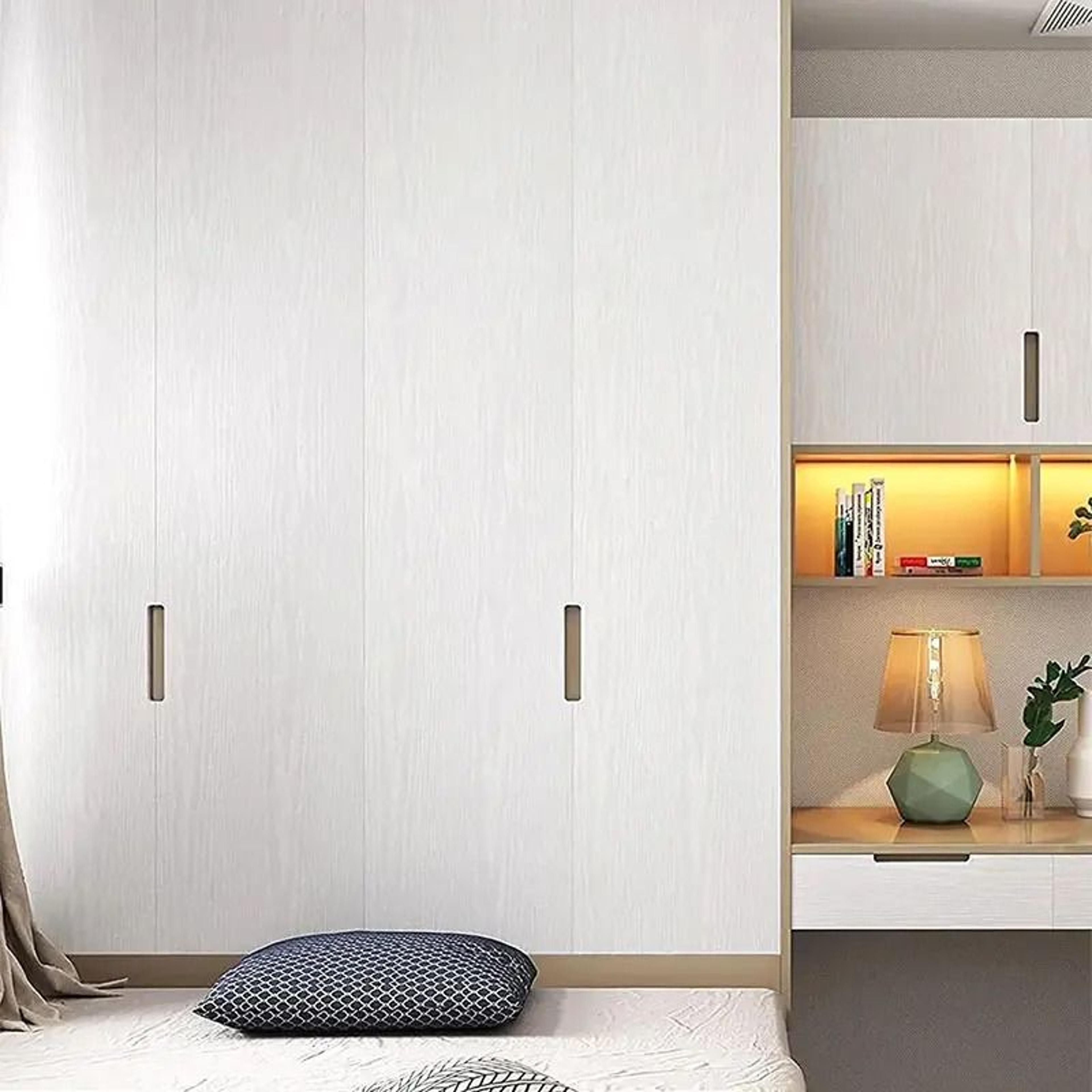 White Wood Grain Pattern Surface Roll Waterproof Self Adhesive Vinyl Contact Paper 1
