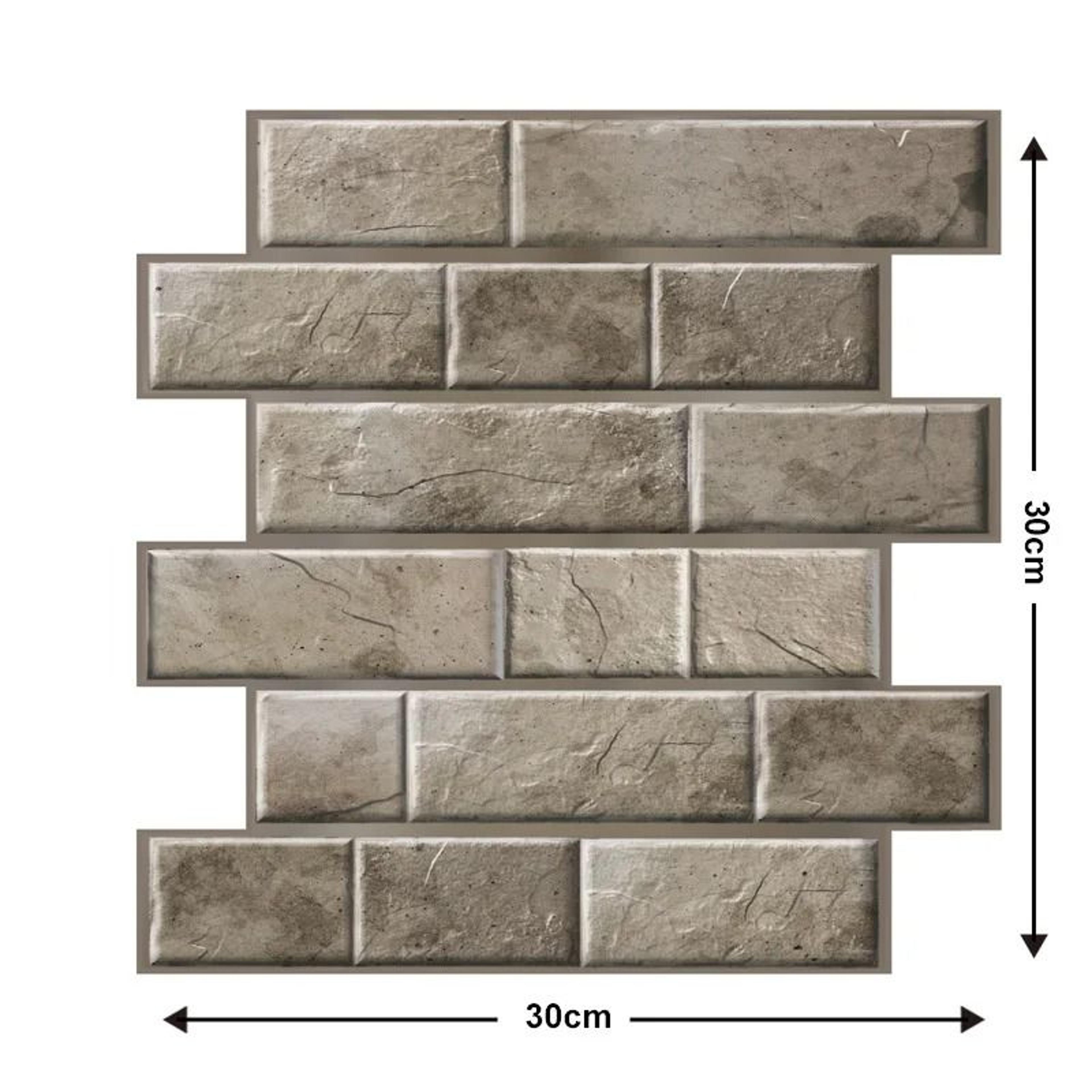 3D Faux Brick Surface Panels Waterproof Peel Stick Tile Backsplash 10 Sheet Pack 6