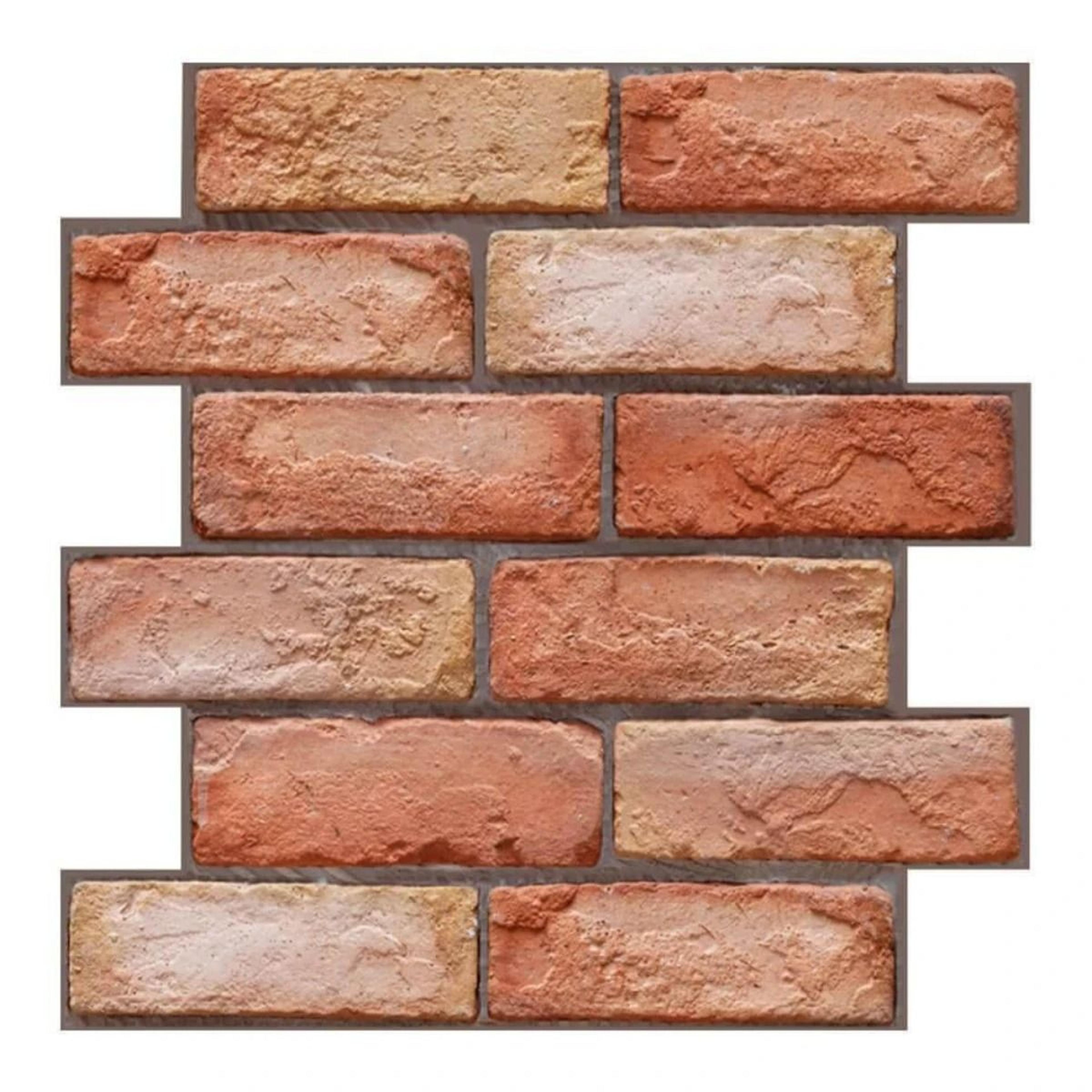 3D Faux Brick Surface Panels Waterproof Peel Stick Tile Backsplash 10 Sheet Pack 10