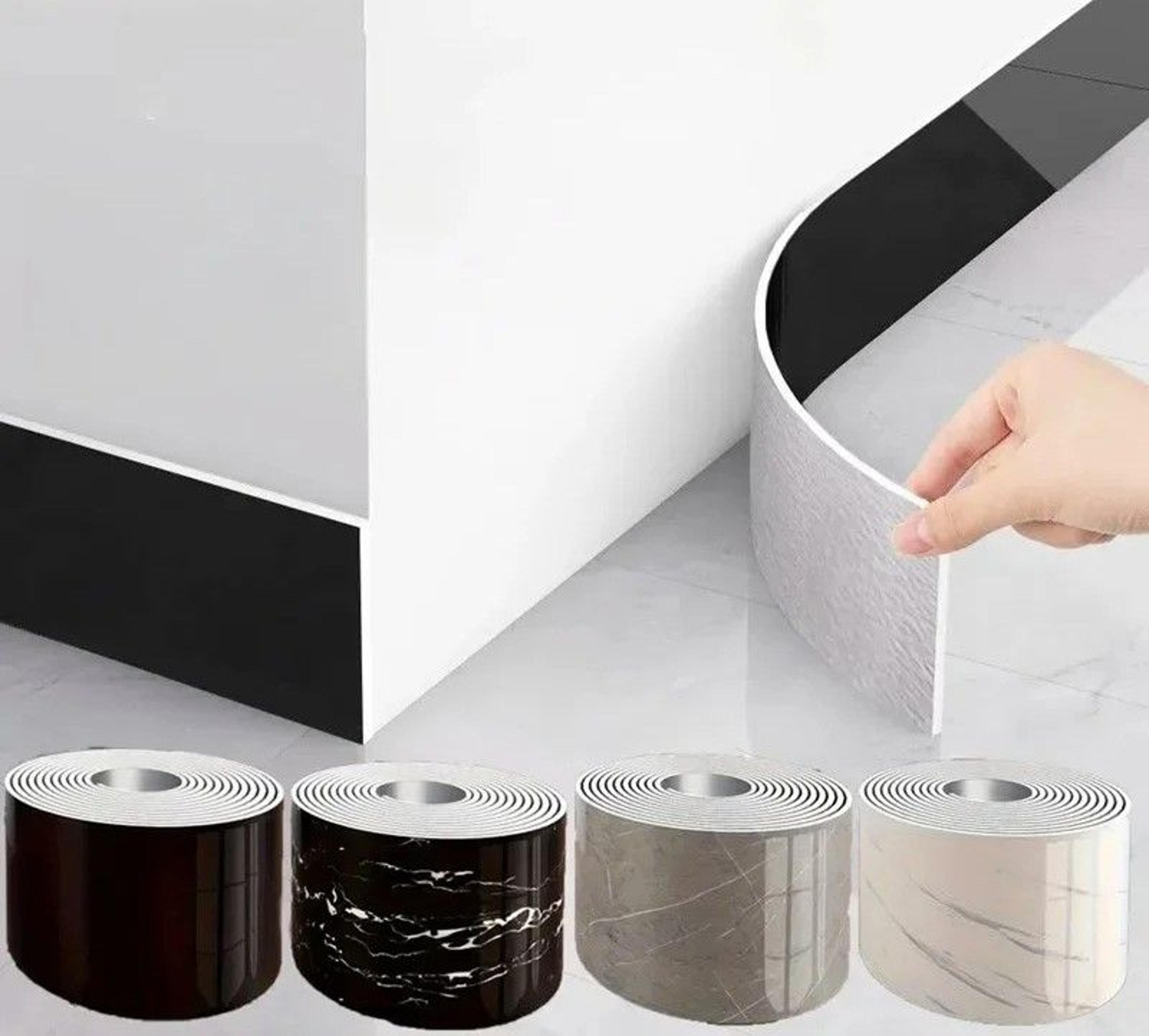 16.4ft pvc waterproof wood marble pattern self adhesive waistline skirting strip border