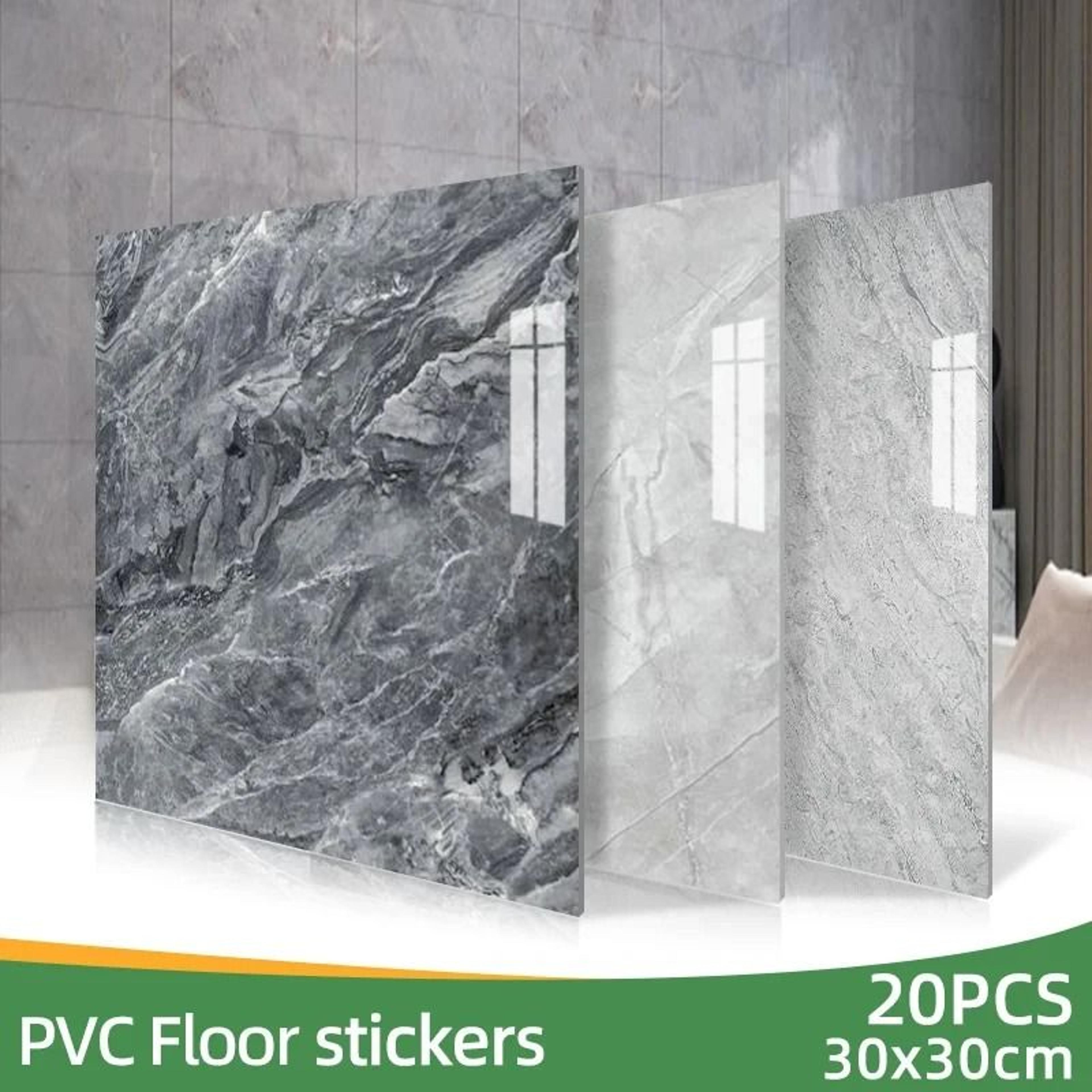 Imitation Marble Pattern PVC Self Adhesive Waterproof Floor Tile Stickers Pack 0