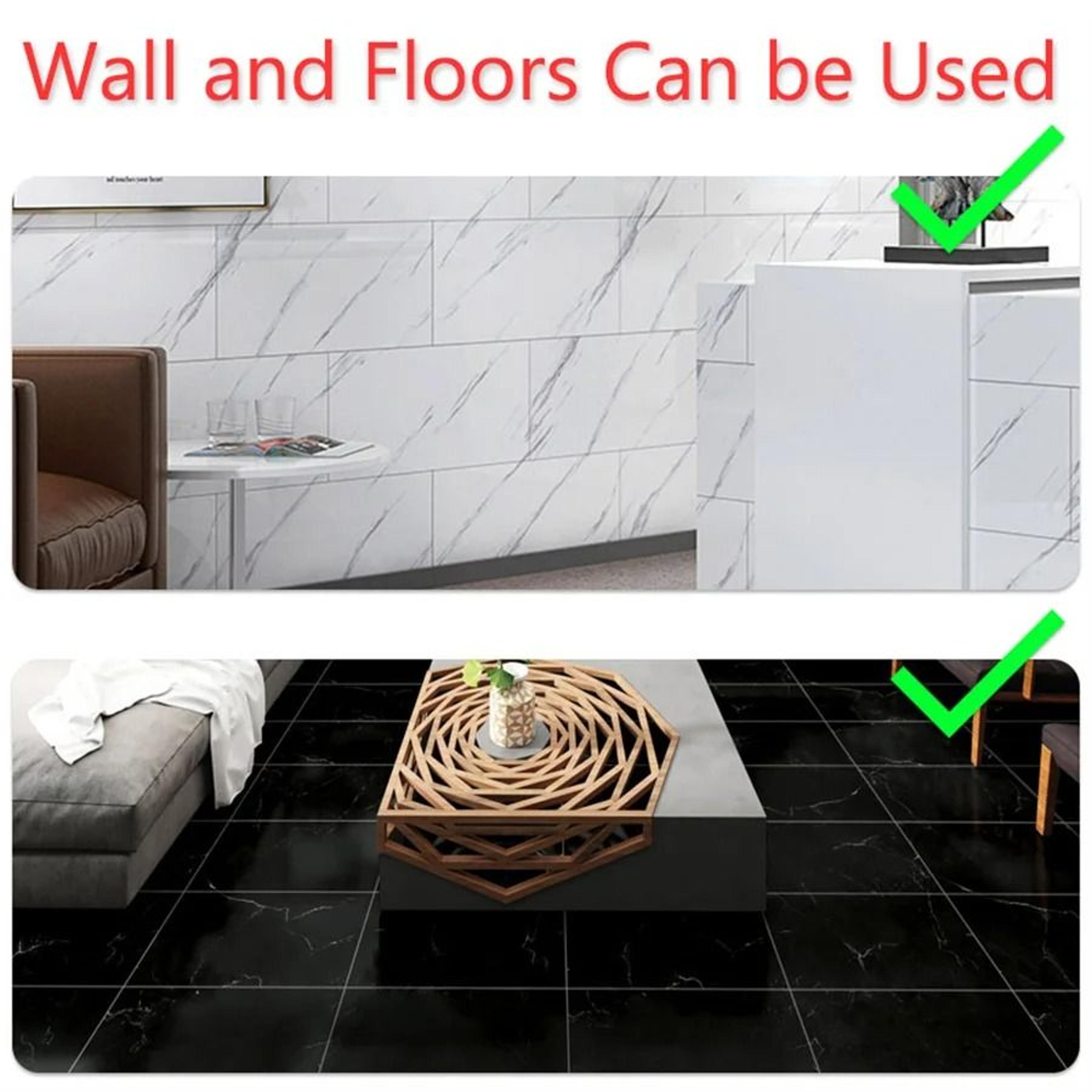 Imitation Marble Pattern PVC Self Adhesive Waterproof Floor Tile Stickers Pack 2