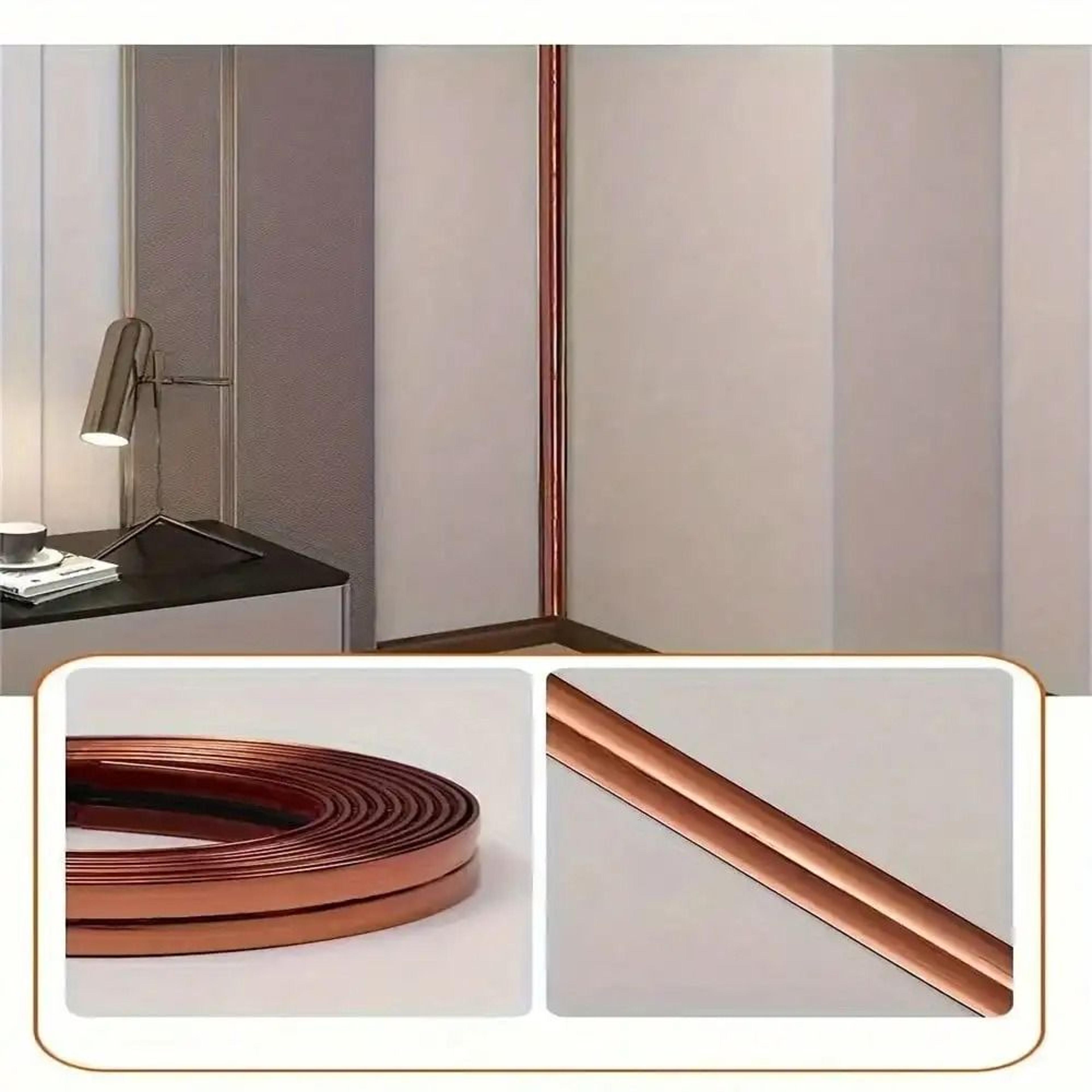 164ft Self Adhesive Wall Corner Flexible Mirror Decor Strip Anti Collision Edge Moulding 3