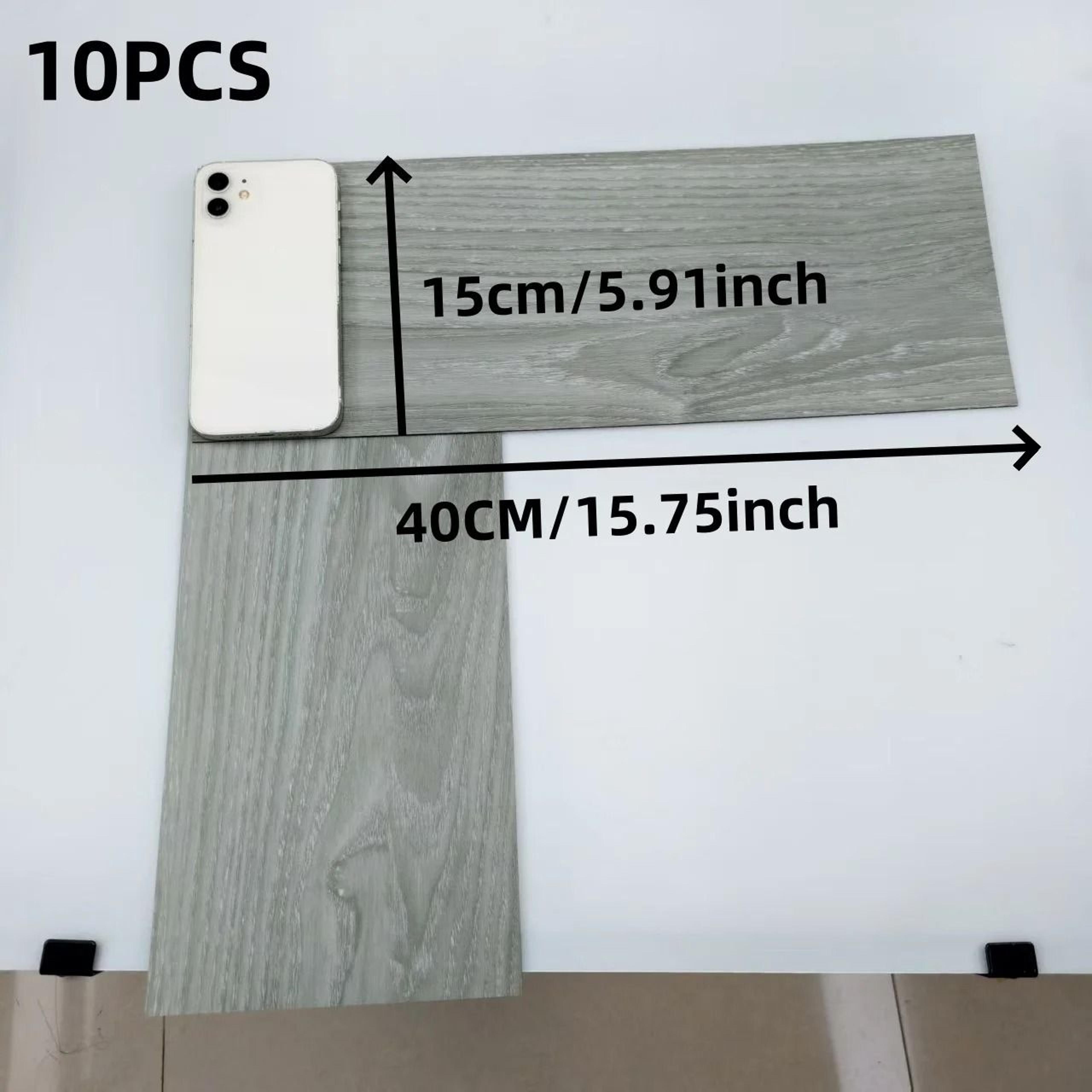Thickened Wood Grain PVC Waterproof Self Adhesive Floor Tile Stickers 10 Sheet Pack 1