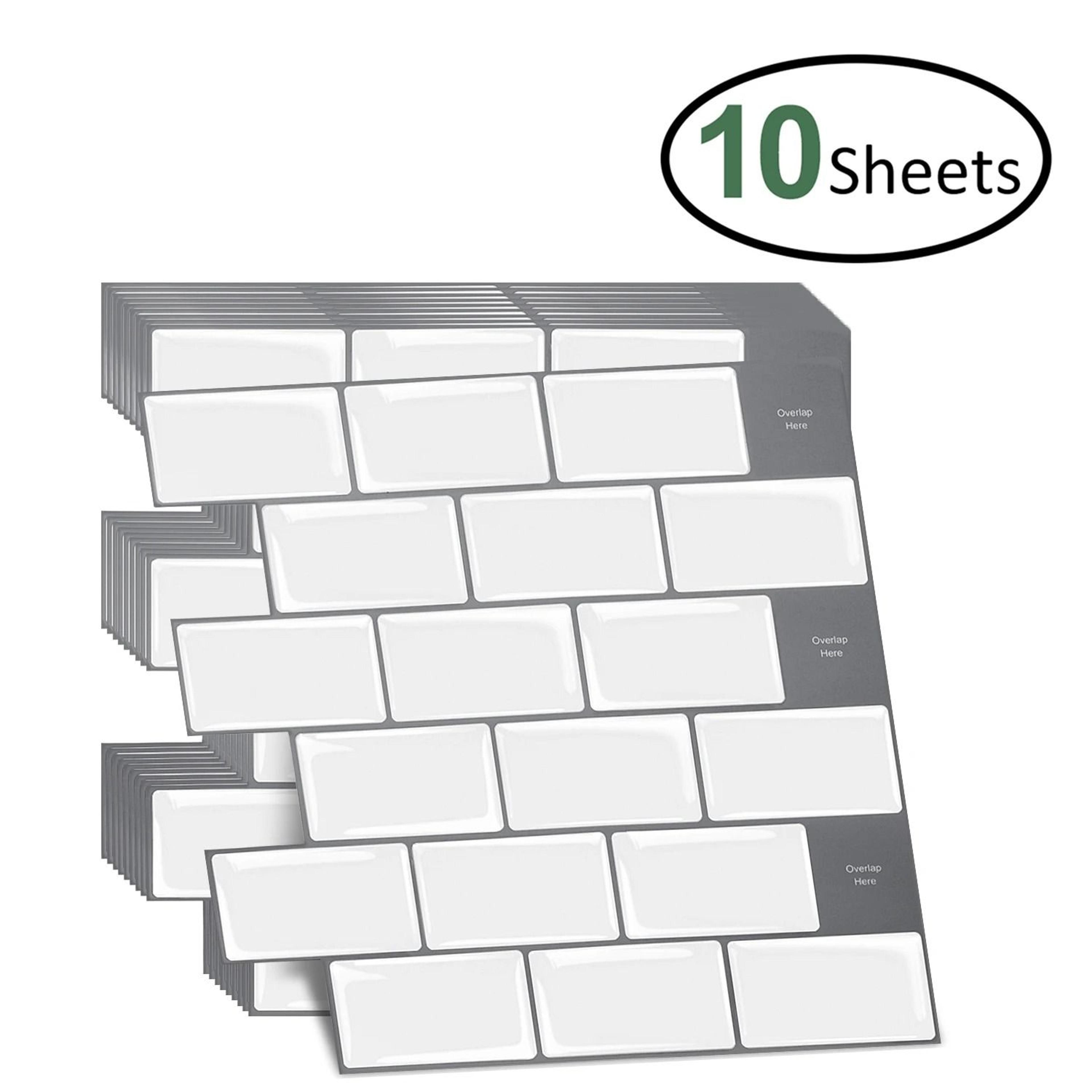 3D Pink Brick Pattern Wall Stickers Waterproof Peel Stick Tile Backsplash 10 Sheet Pack 9