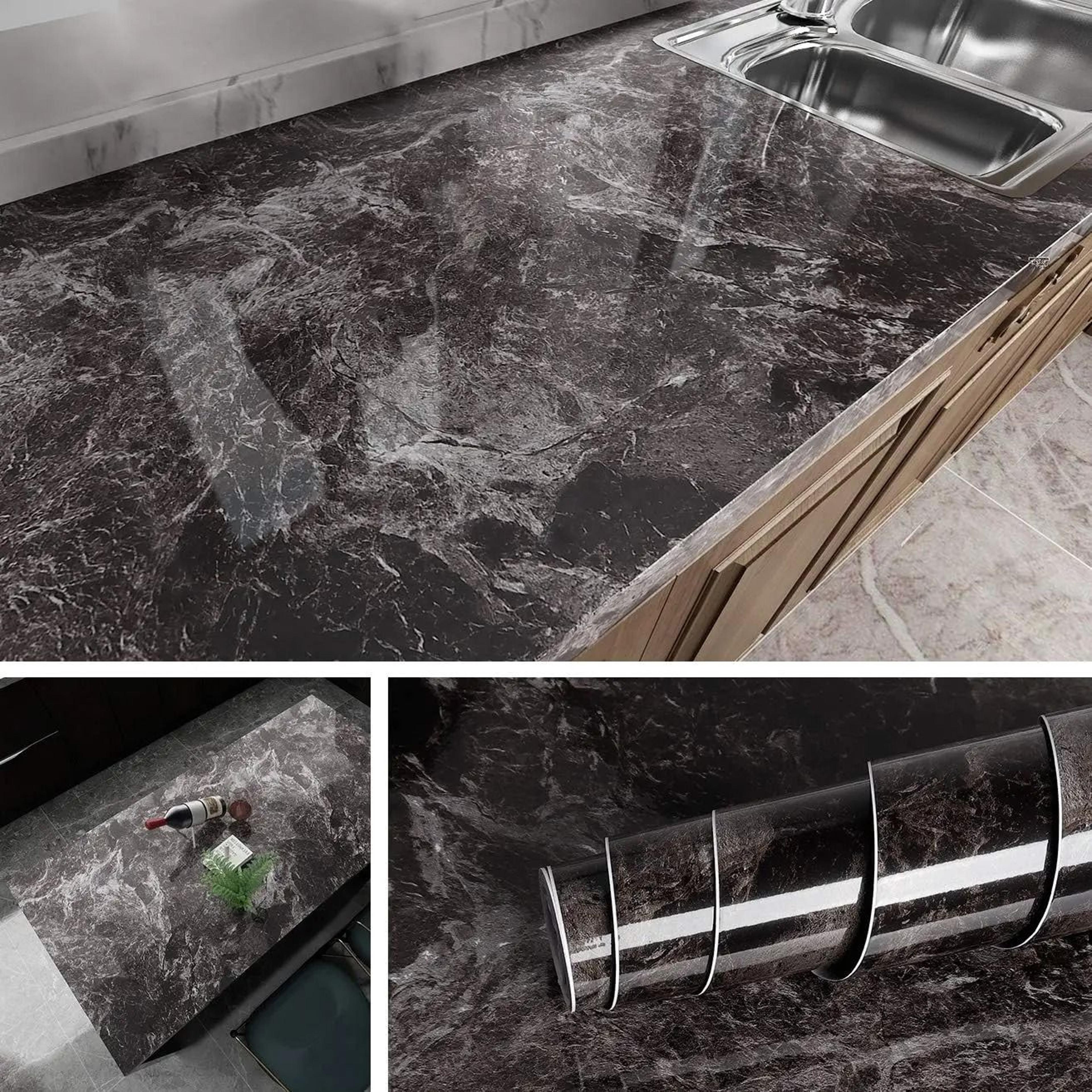 Marble Self Adhesive Film Water Oil Resistant PVC Wallpaper Backsplash Roll 9