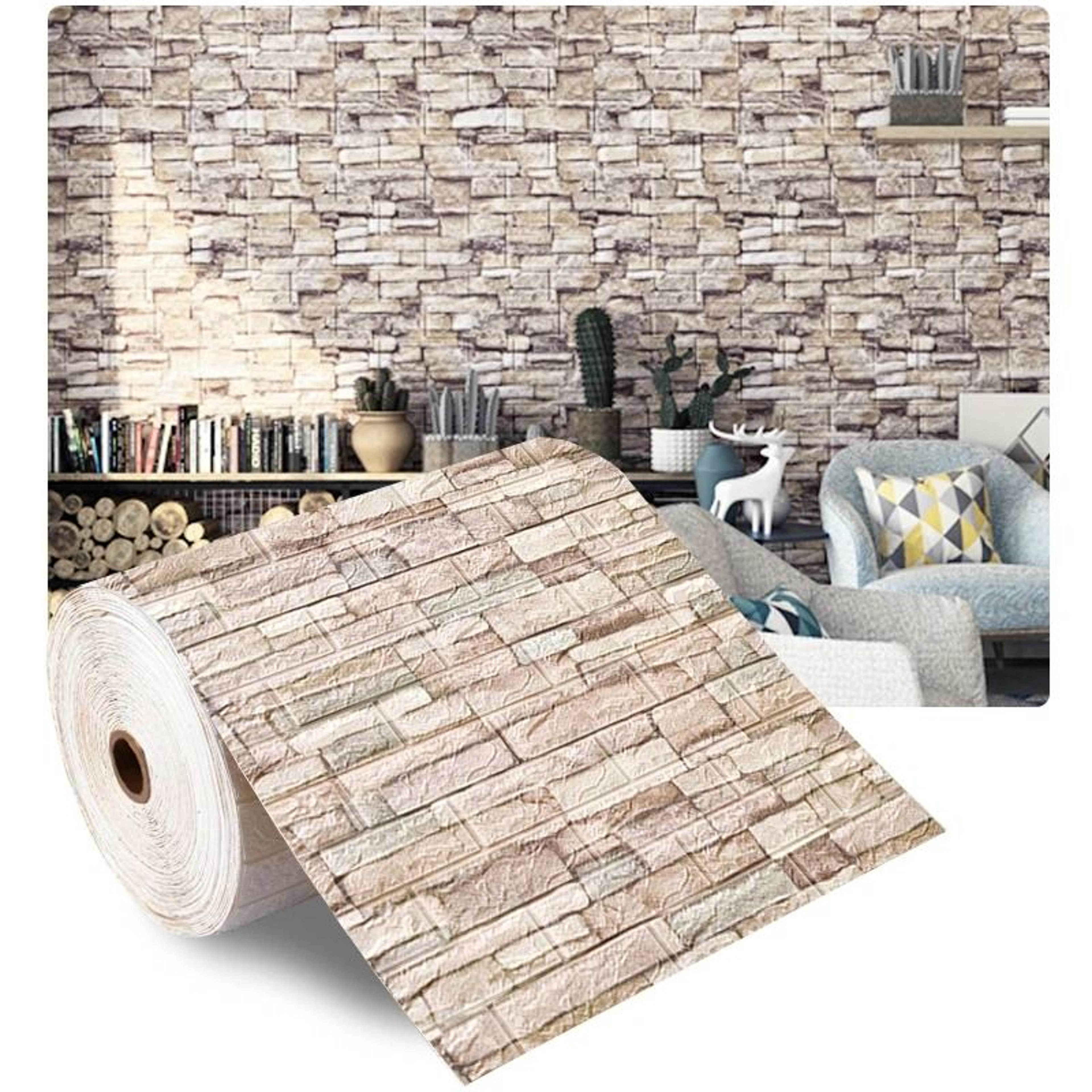 Modern Textured Brick Pattern Self Adhesive Waterproof Foam Wall Panel Roll 7