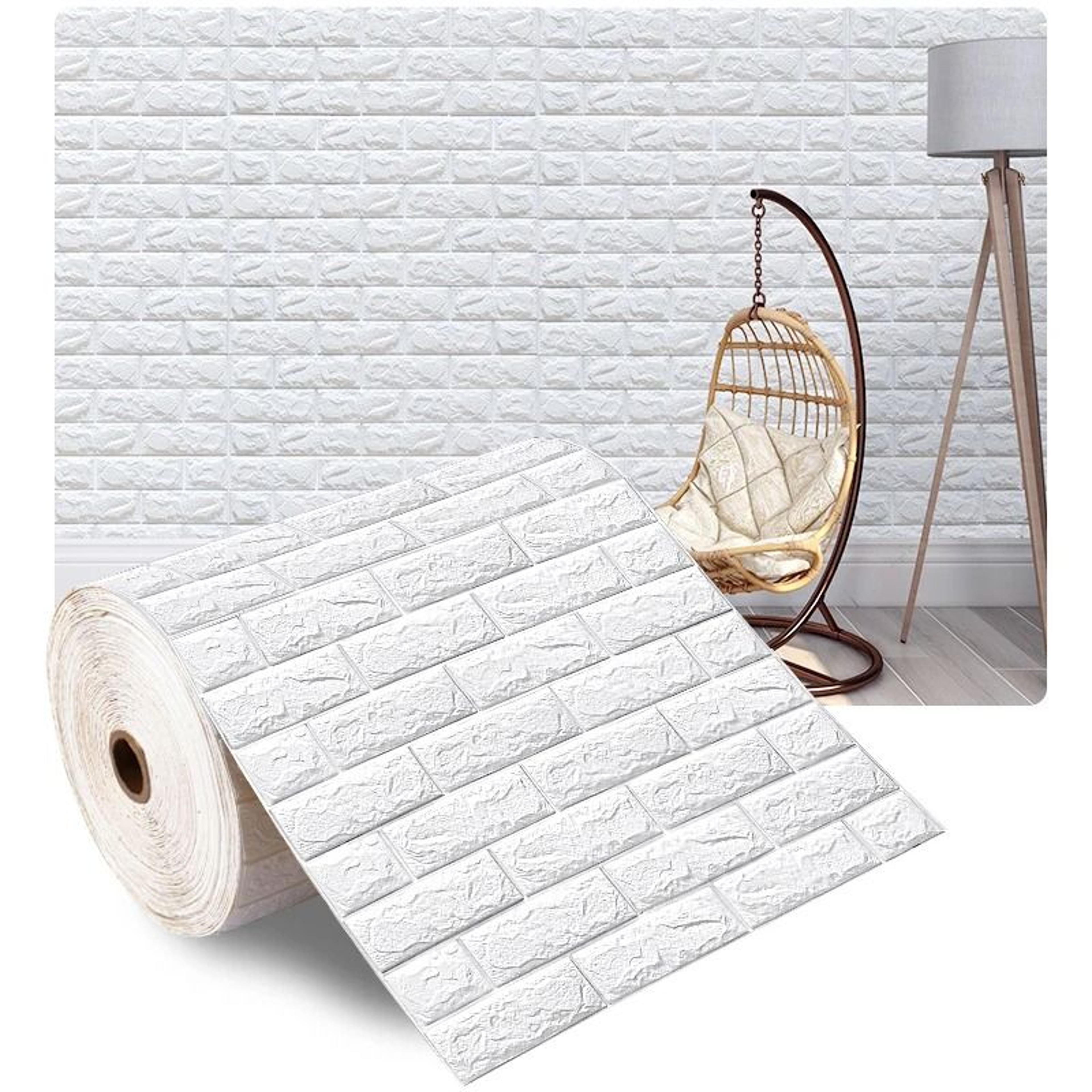 Modern Textured Brick Pattern Self Adhesive Waterproof Foam Wall Panel Roll 8