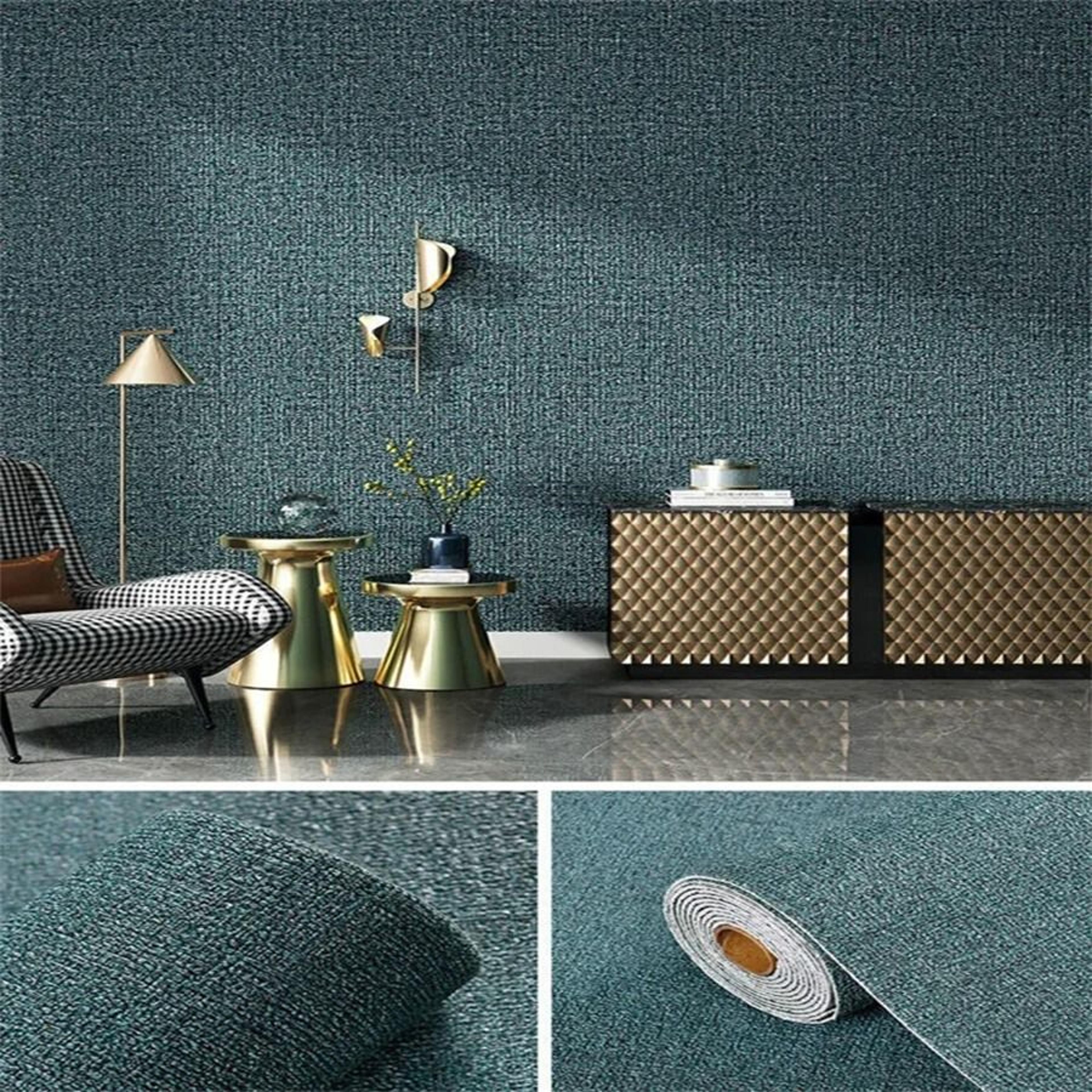 Thickened Linen Textured Self Adhesive Waterproof Foam Wall Covering Roll 14