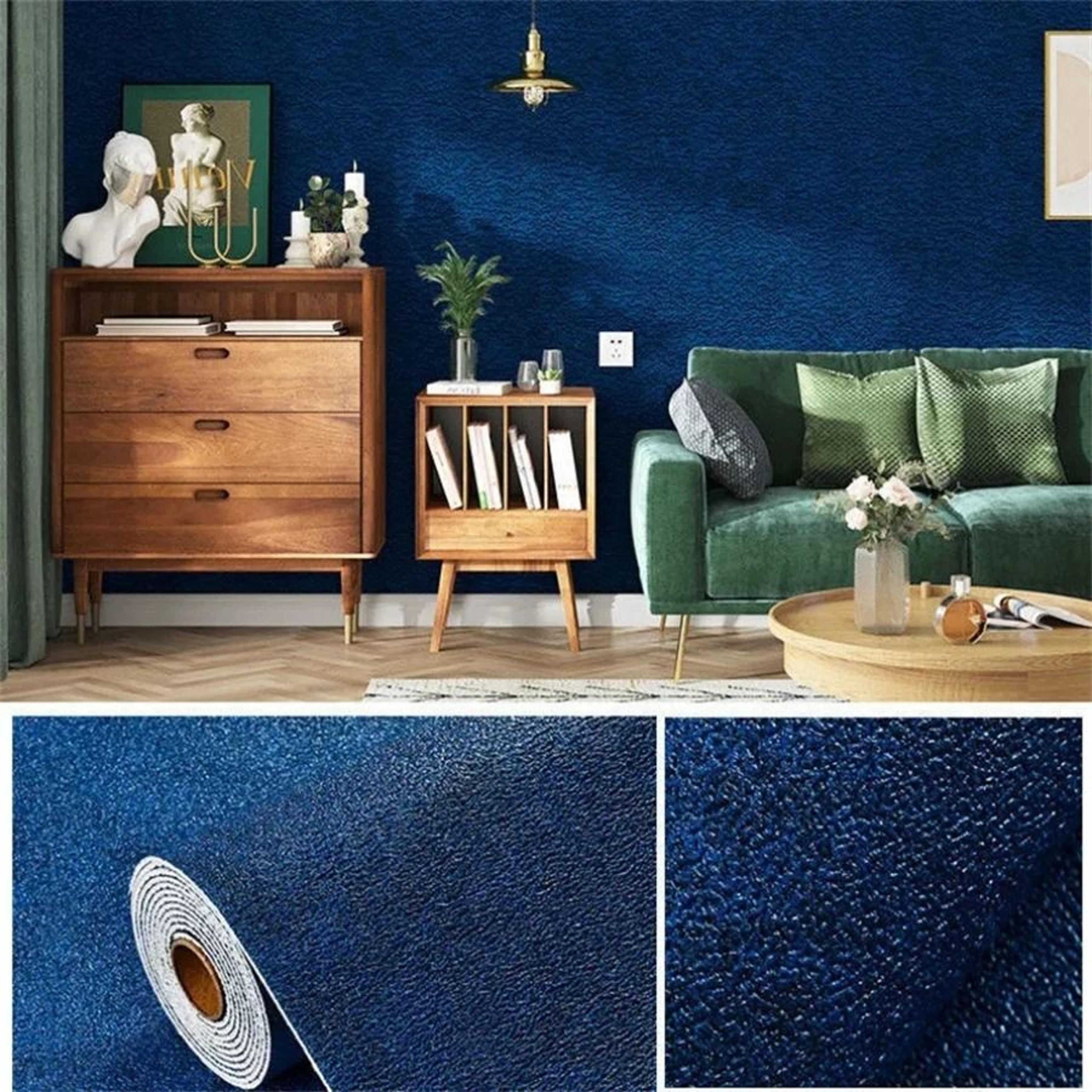 Thickened Linen Textured Self Adhesive Waterproof Foam Wall Covering Roll 6