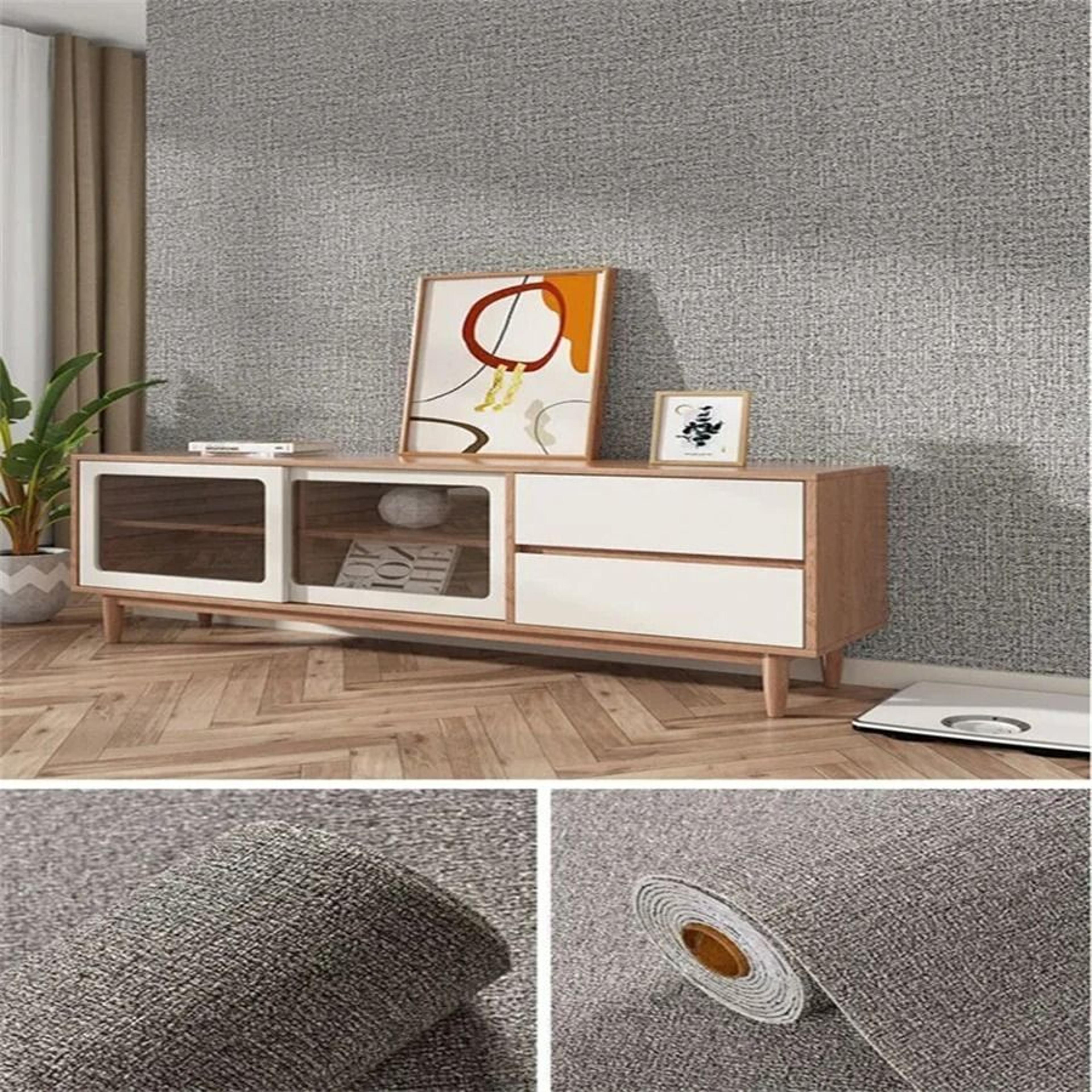 Thickened Linen Textured Self Adhesive Waterproof Foam Wall Covering Roll 13