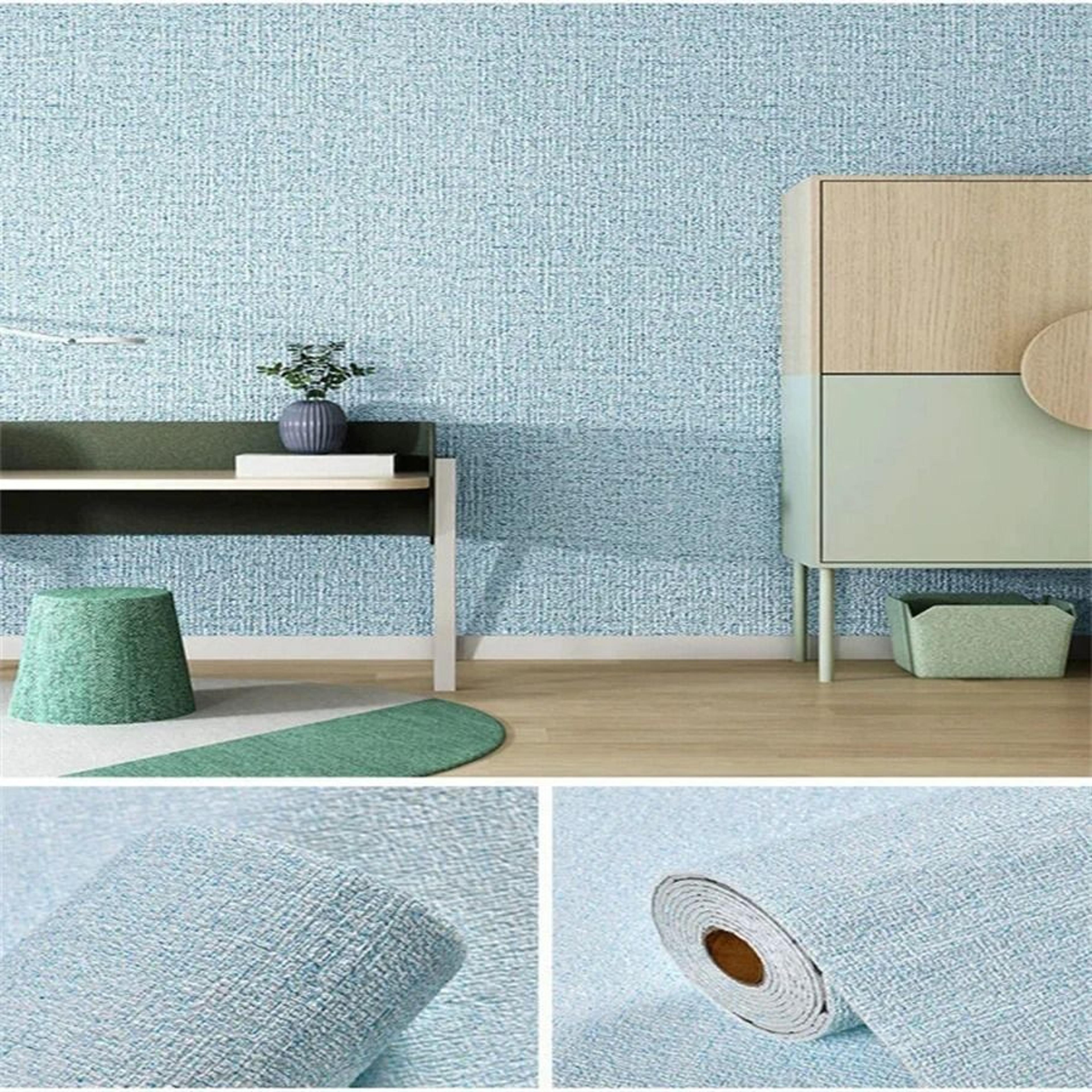 Thickened Linen Textured Self Adhesive Waterproof Foam Wall Covering Roll 9