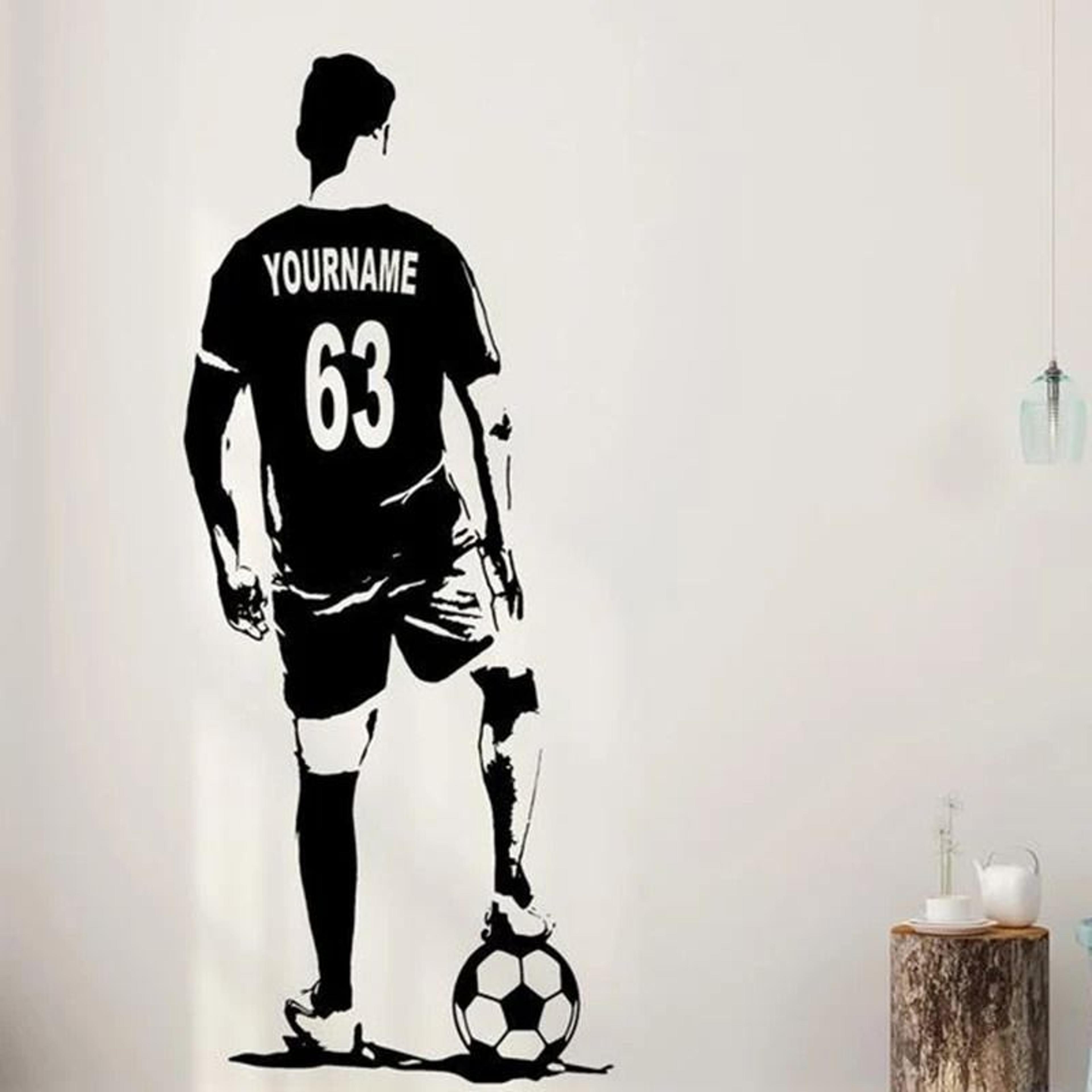 Custom Name Soccer Player Silhouette Wall Decal 0