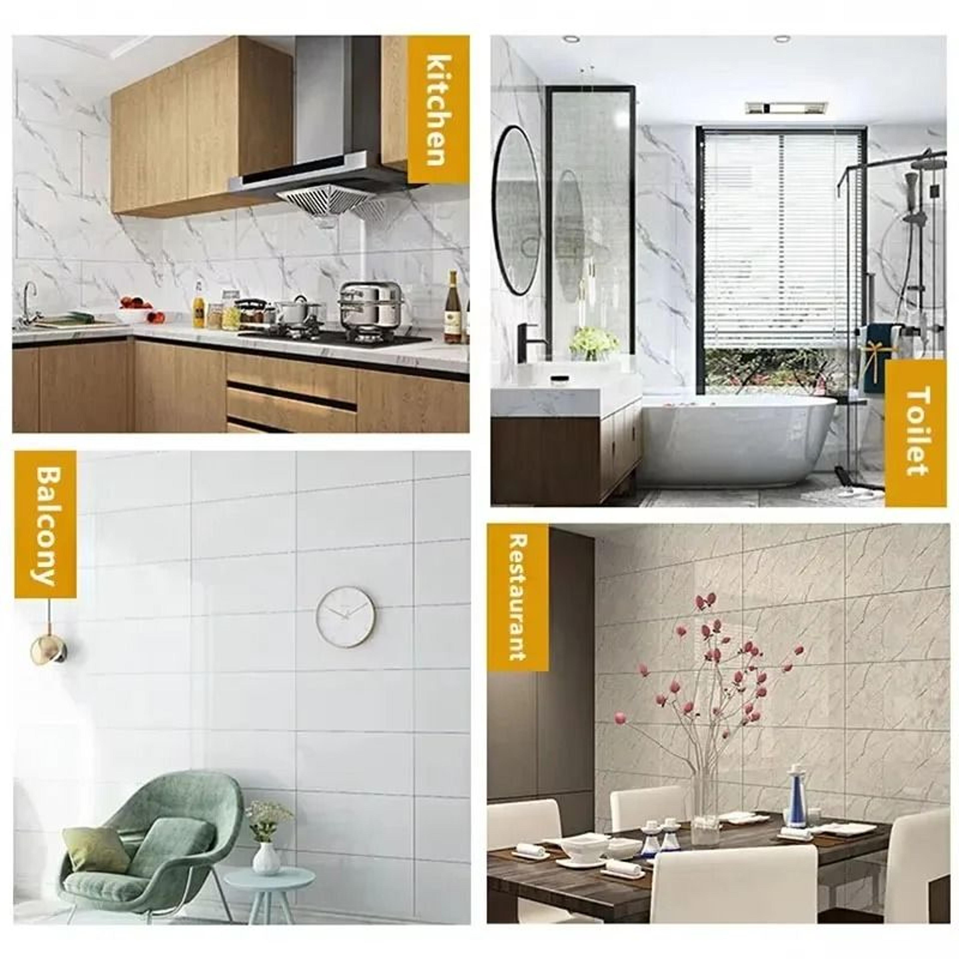 Moisture Proof Tile Pattern Adhesive Bathroom Wall Panel 5