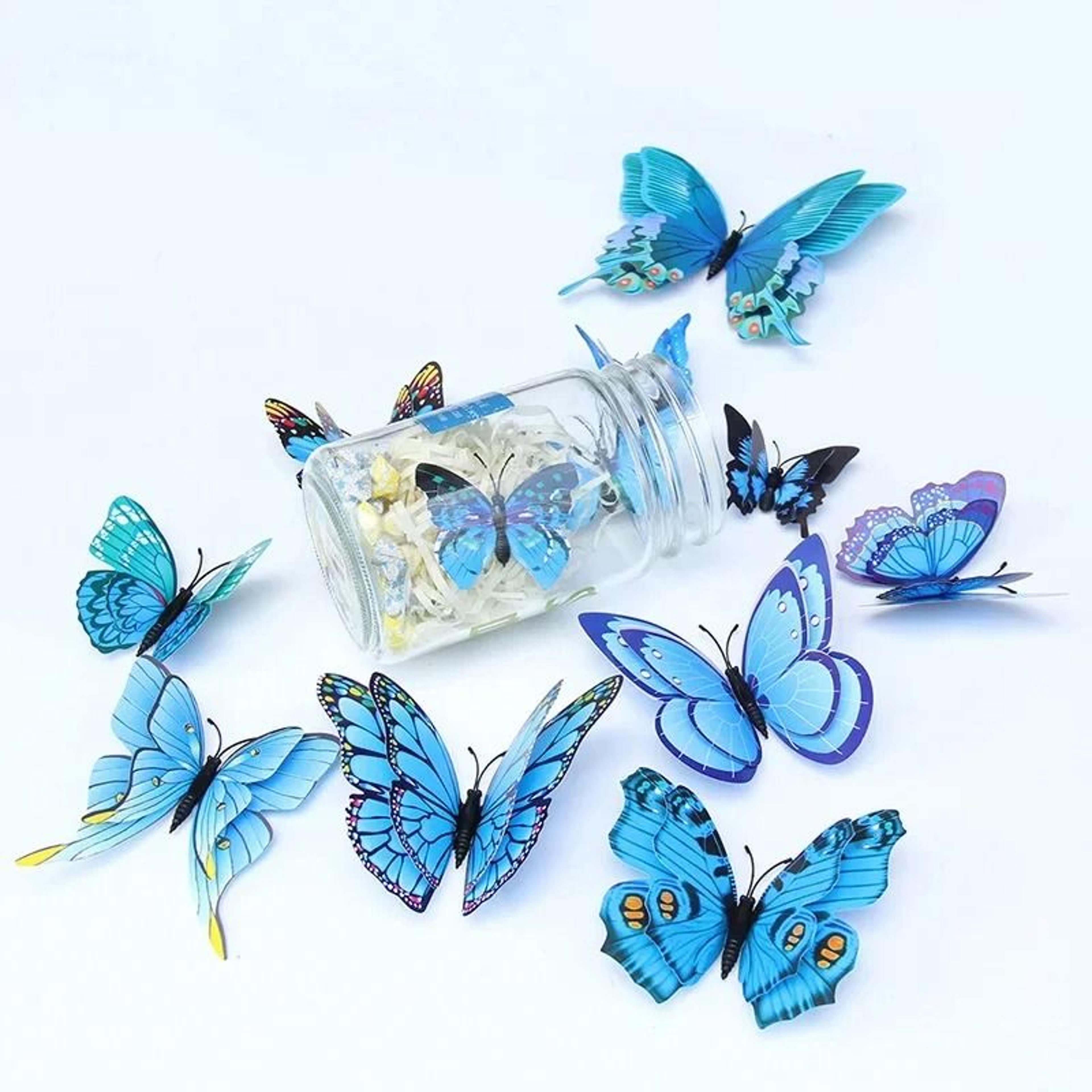 3D Double Layer Butterfly Wall Decals With Integrated Magnet And Adhesive Set 2